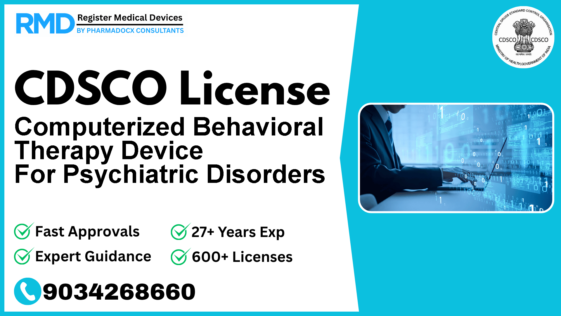 CDSCO License for Computerized Behavioral Therapy Device For Psychiatric Disorders