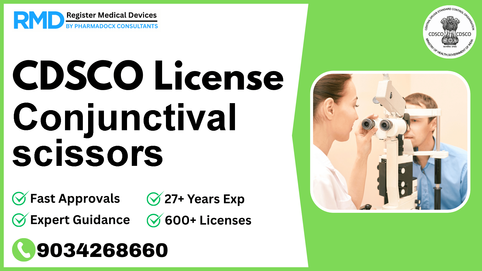 CDSCO License for Conjunctival scissors