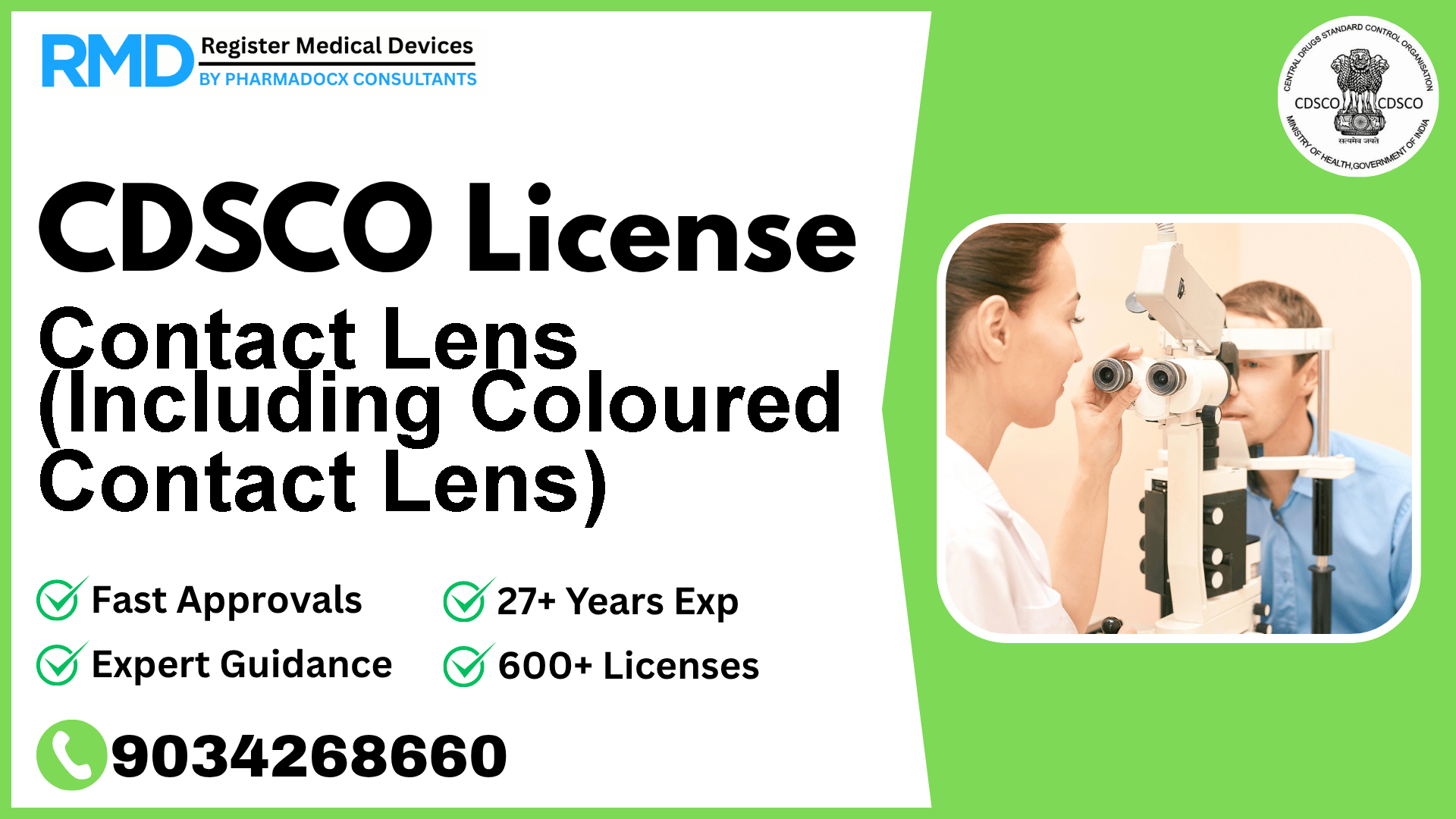 CDSCO License for Contact Lens (Including Coloured Contact Lens)