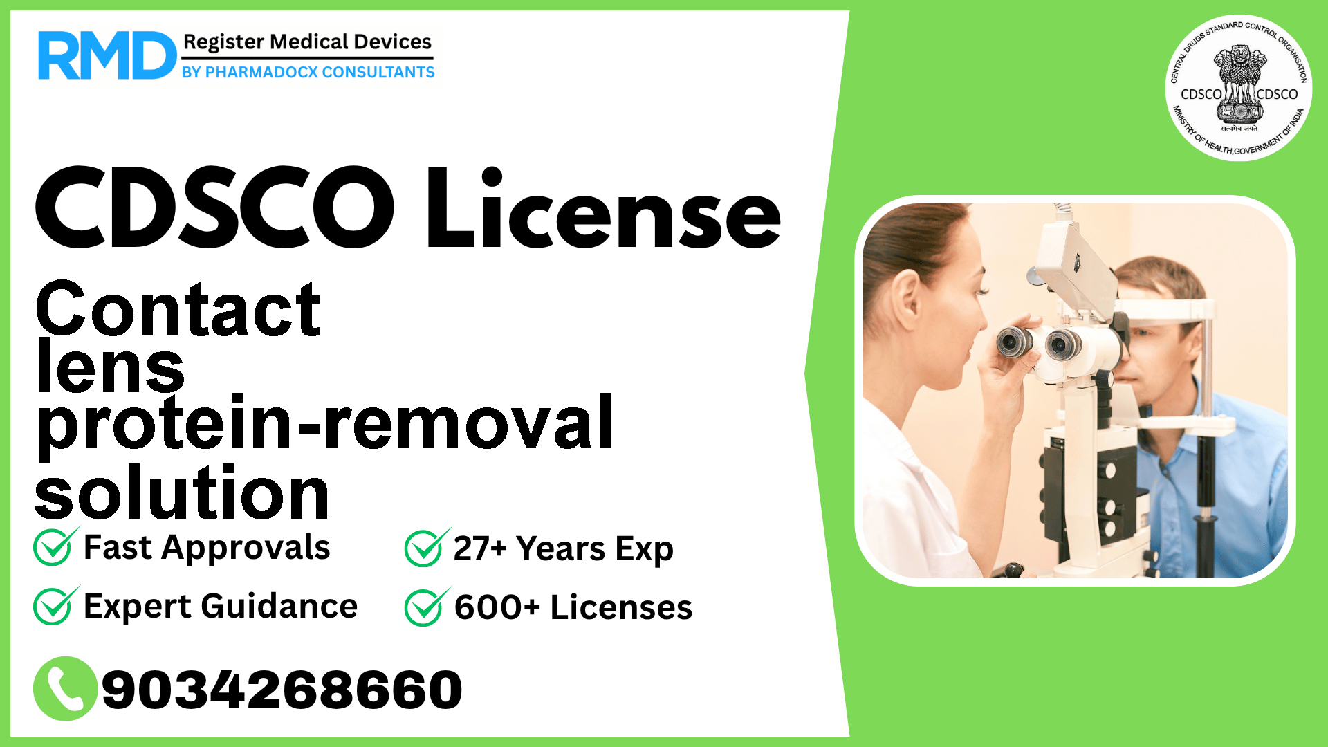 CDSCO License for Contact lens protein-removal solution