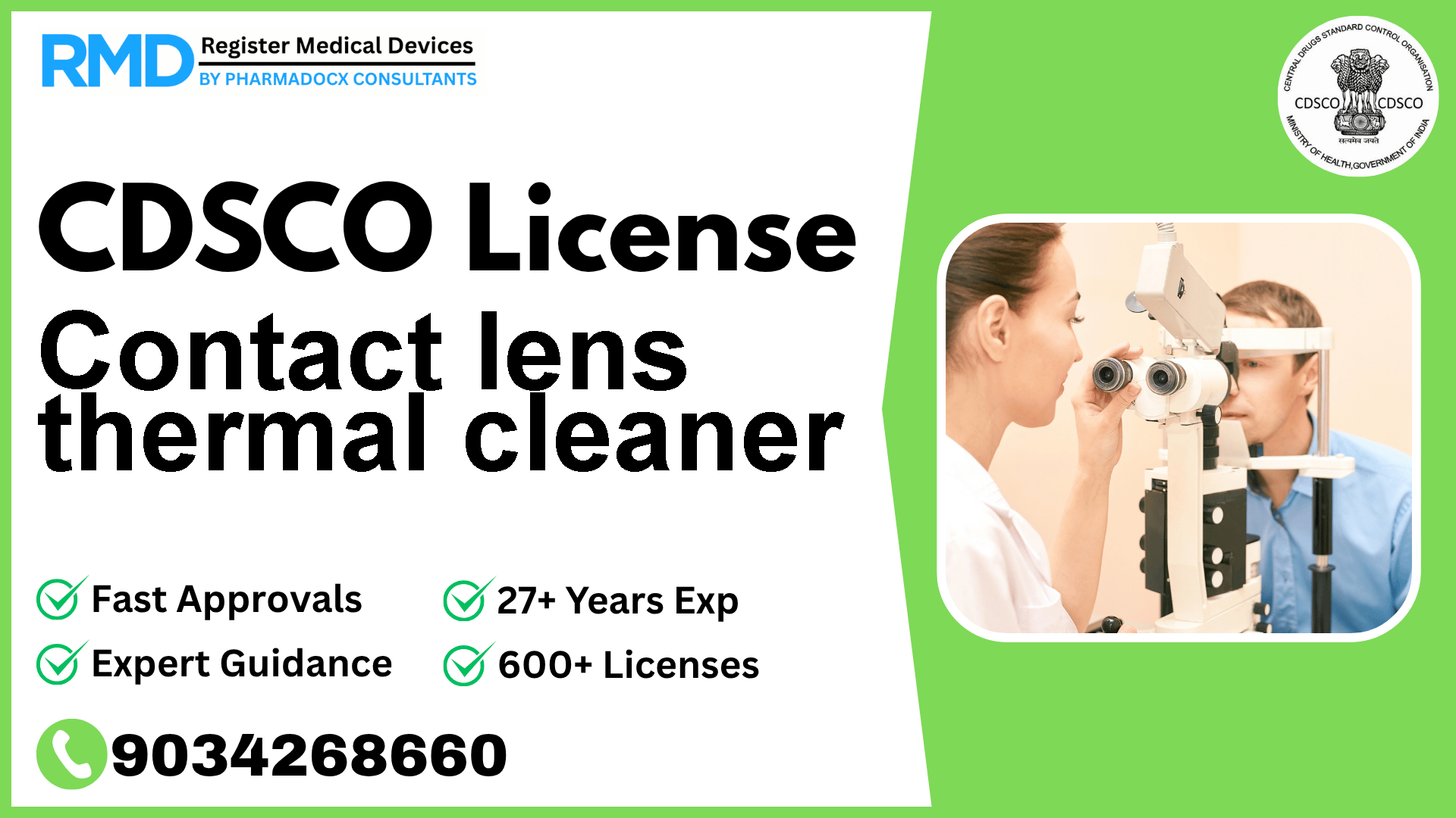CDSCO License for Contact lens thermal cleaner