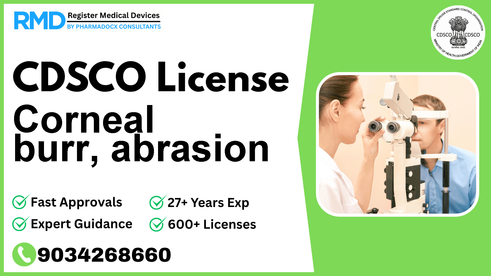 CDSCO License for Corneal burr, abrasion