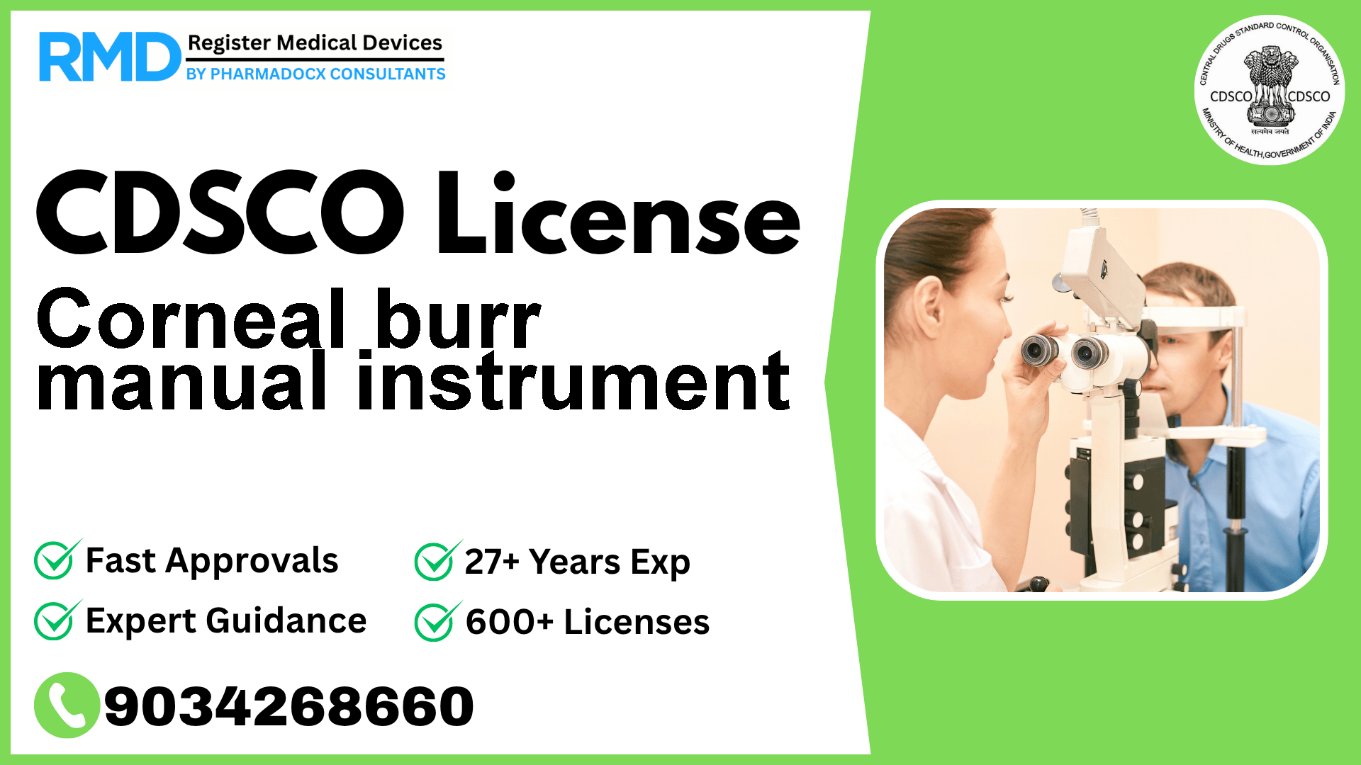 CDSCO License for Corneal burr manual instrument