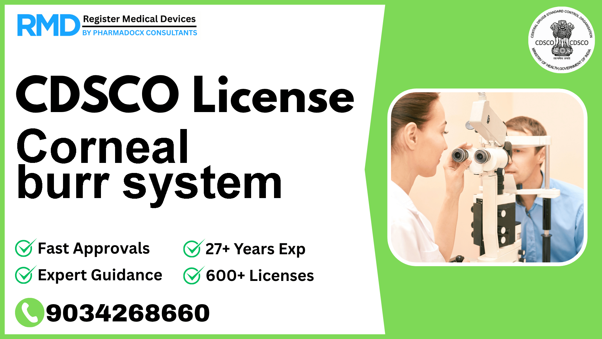 CDSCO License for Corneal burr system