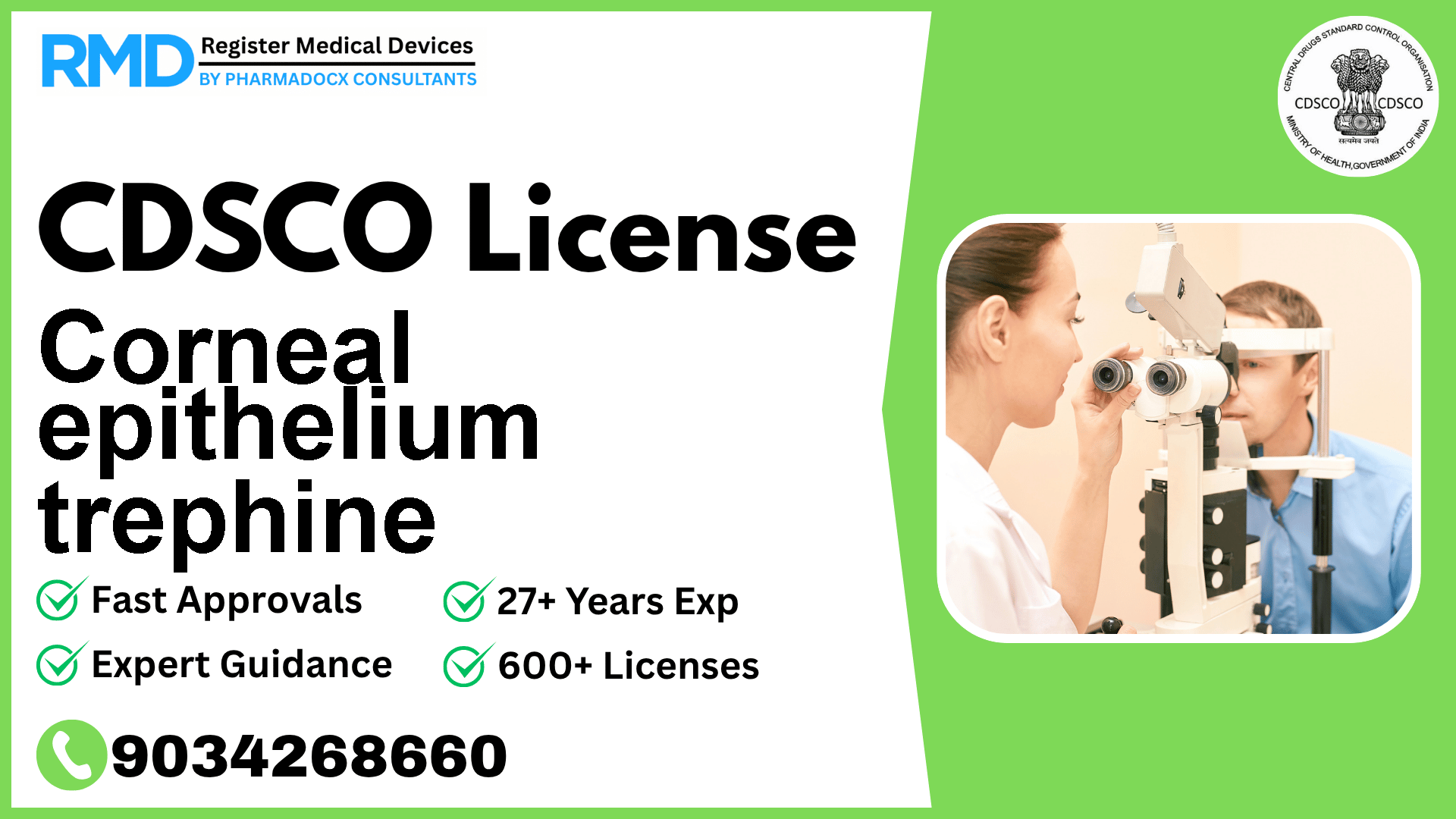 CDSCO License for Corneal epithelium trephine
