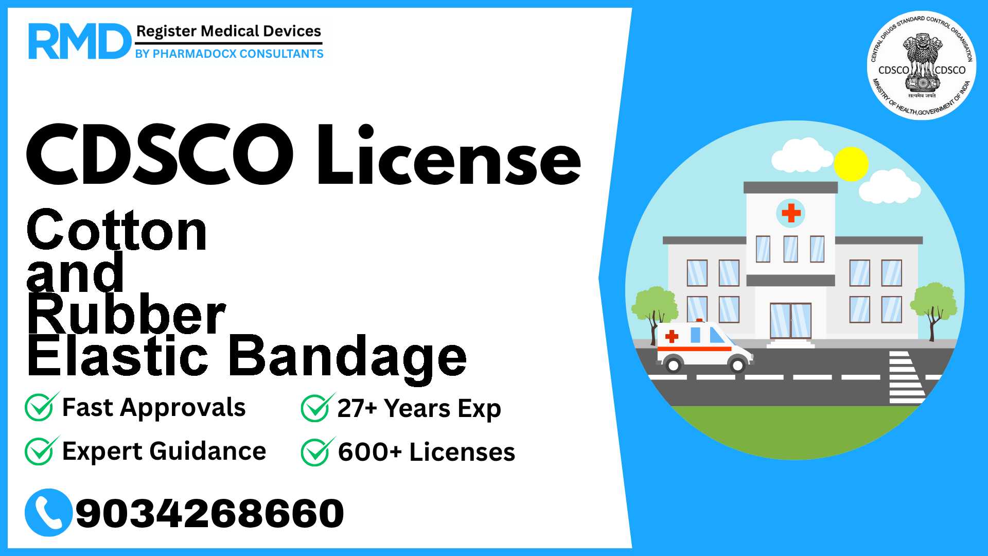 CDSCO License for Cotton and Rubber Elastic Bandage