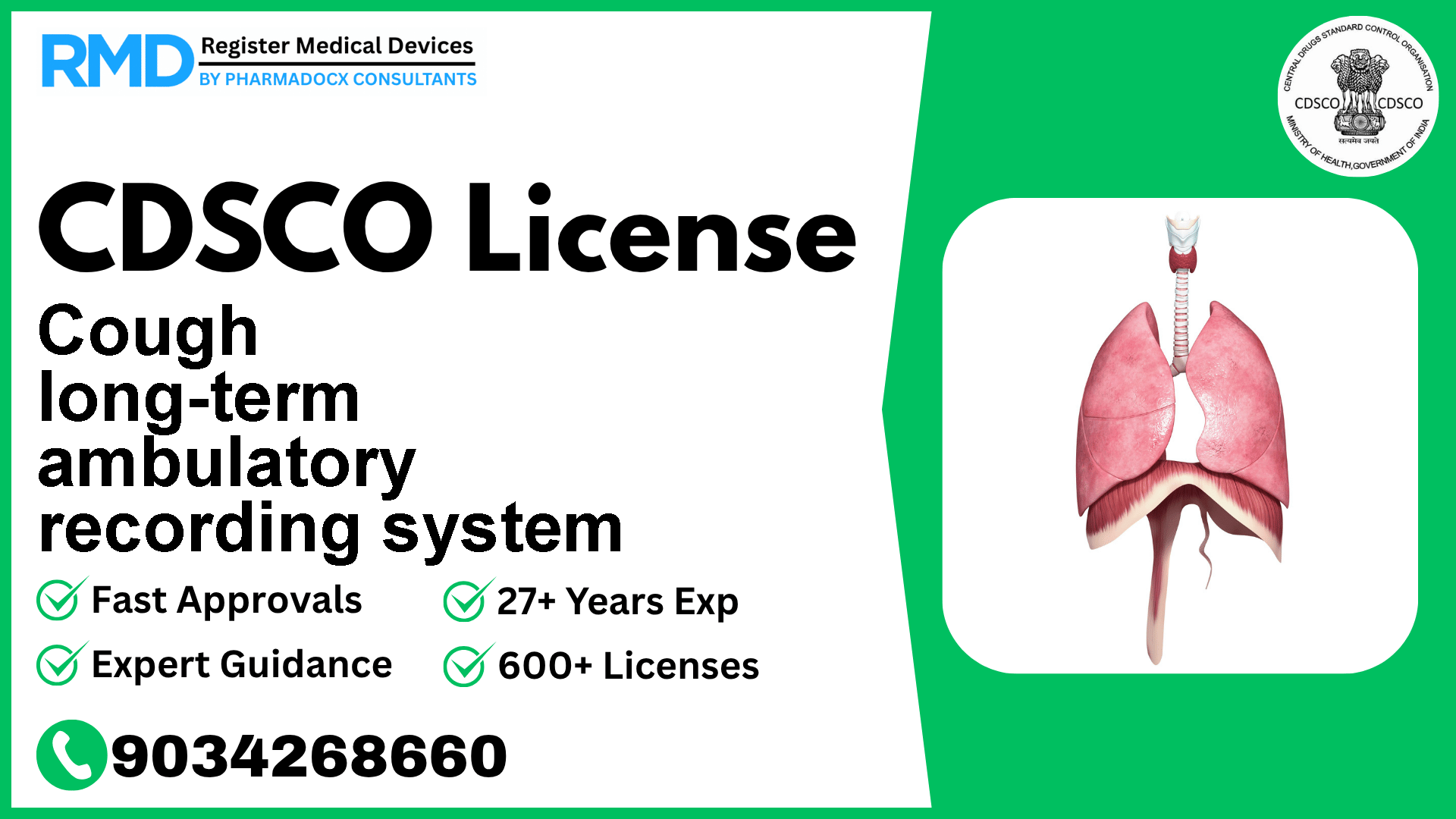 CDSCO License for Cough long-term ambulatory recording system