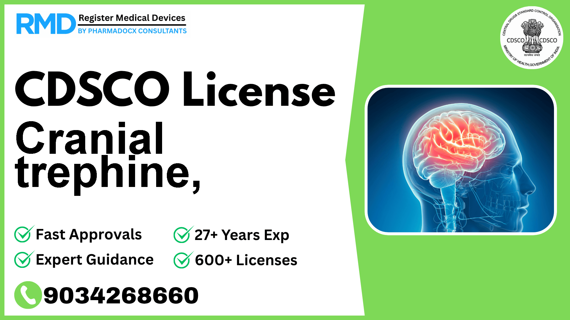 CDSCO License for Cranial trephine,