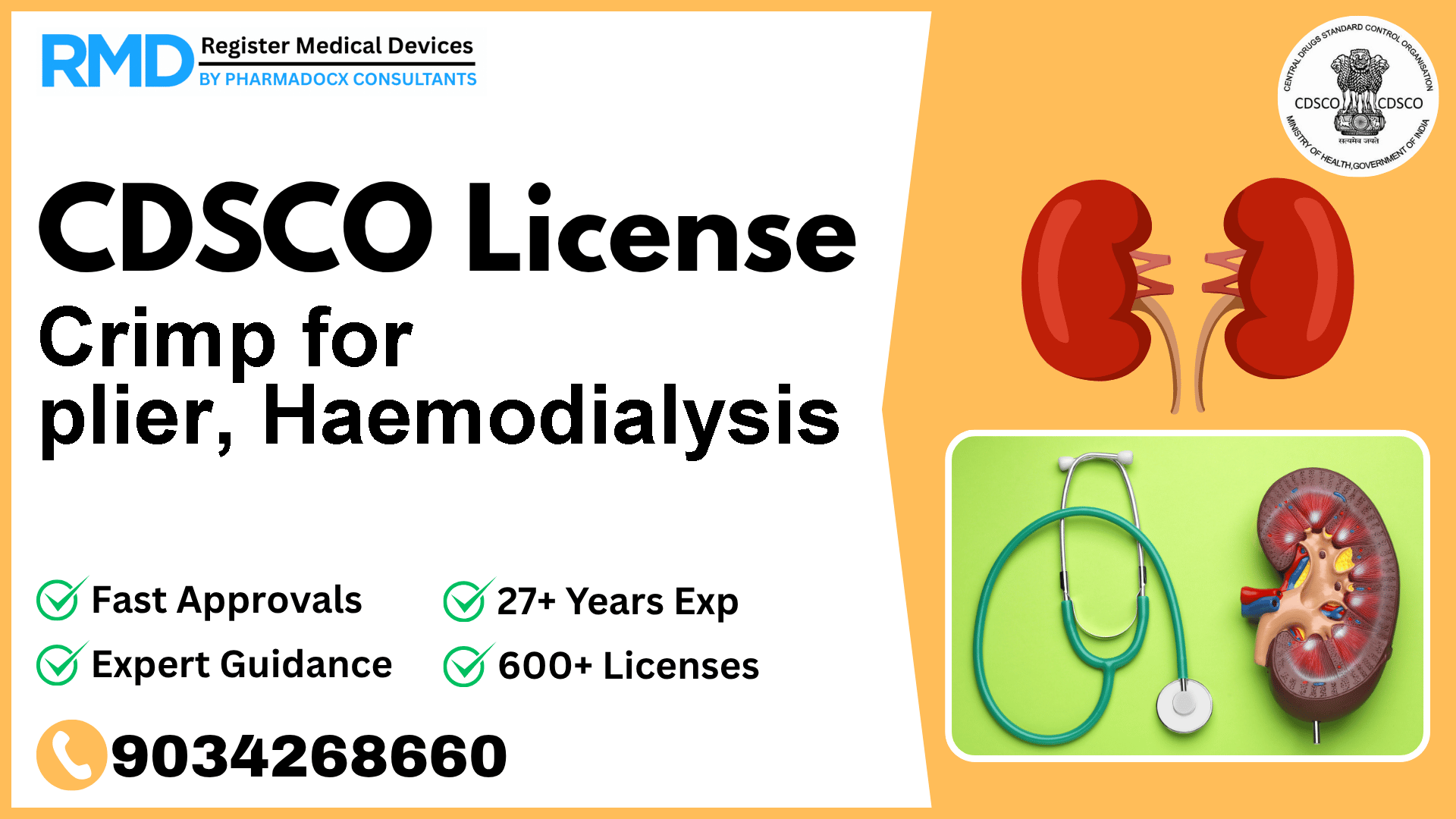 CDSCO License for Crimp for plier, Haemodialysis