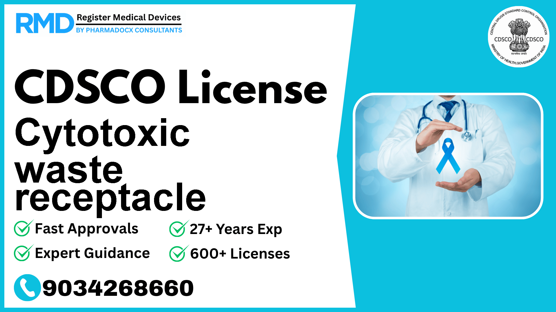 CDSCO License for Cytotoxic waste receptacle