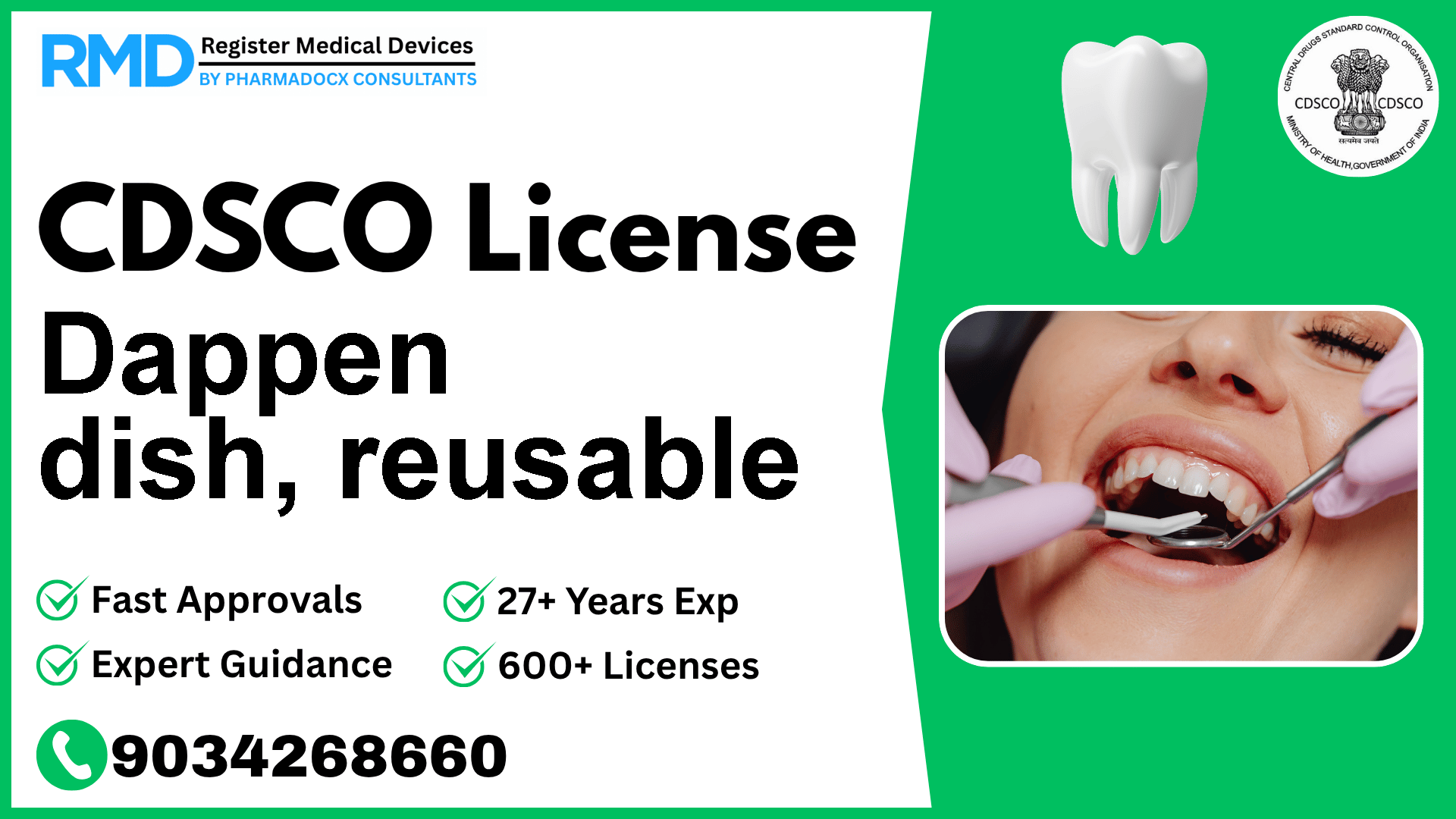 CDSCO License for Dappen dish, reusable