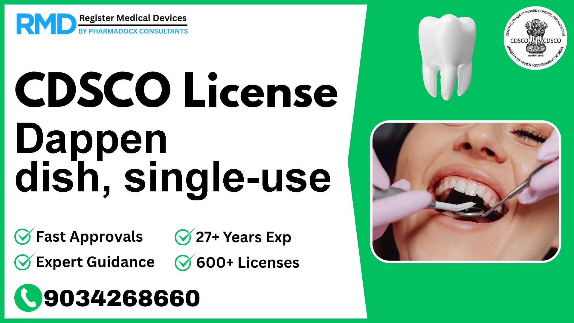 CDSCO License for Dappen dish, single-use