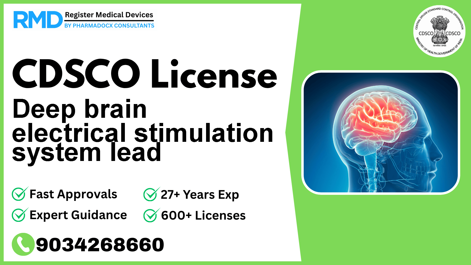 CDSCO License for Deep brain electrical stimulation system lead