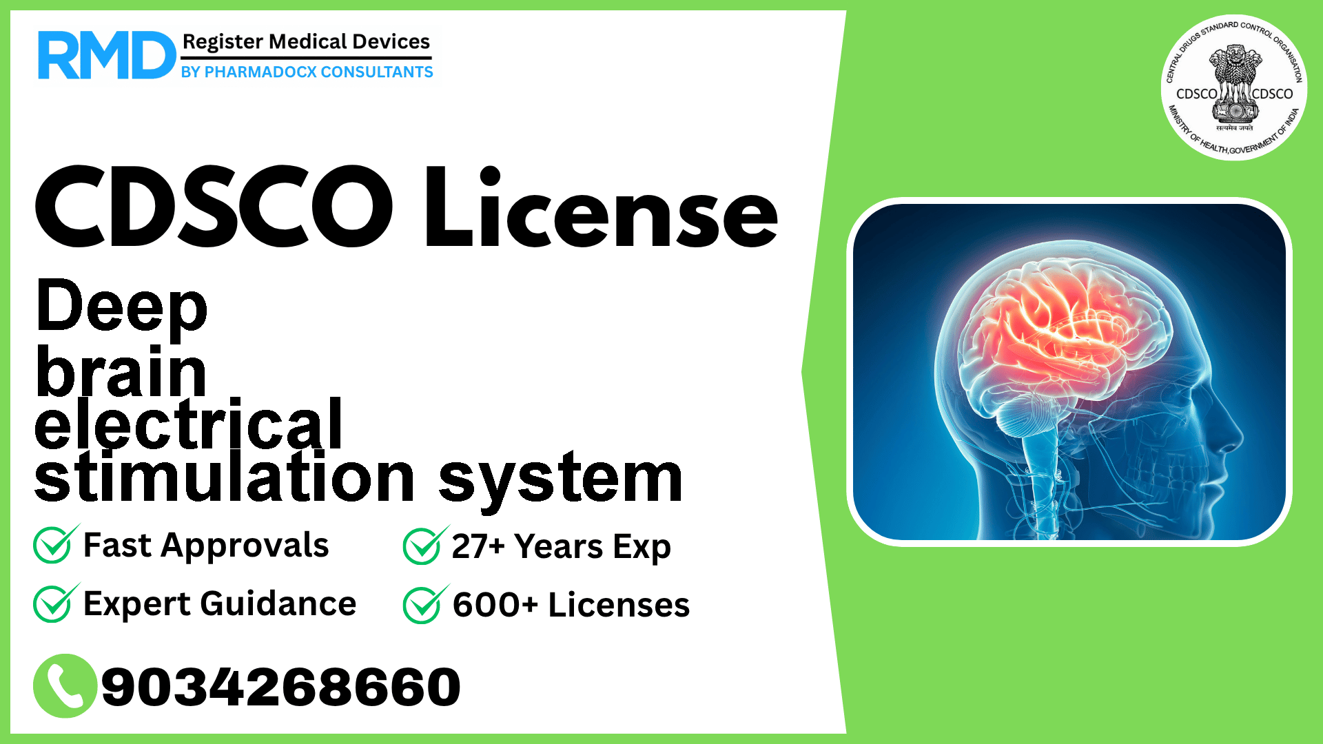 CDSCO License for Deep brain electrical stimulation system