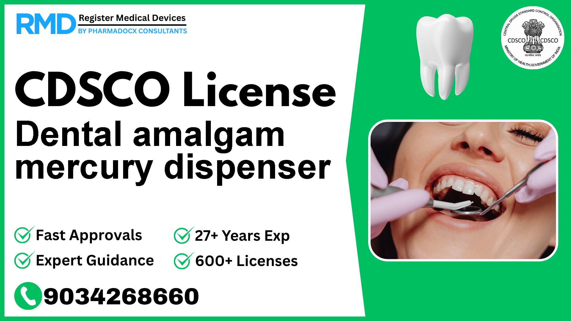 CDSCO License for Dental amalgam mercury dispenser