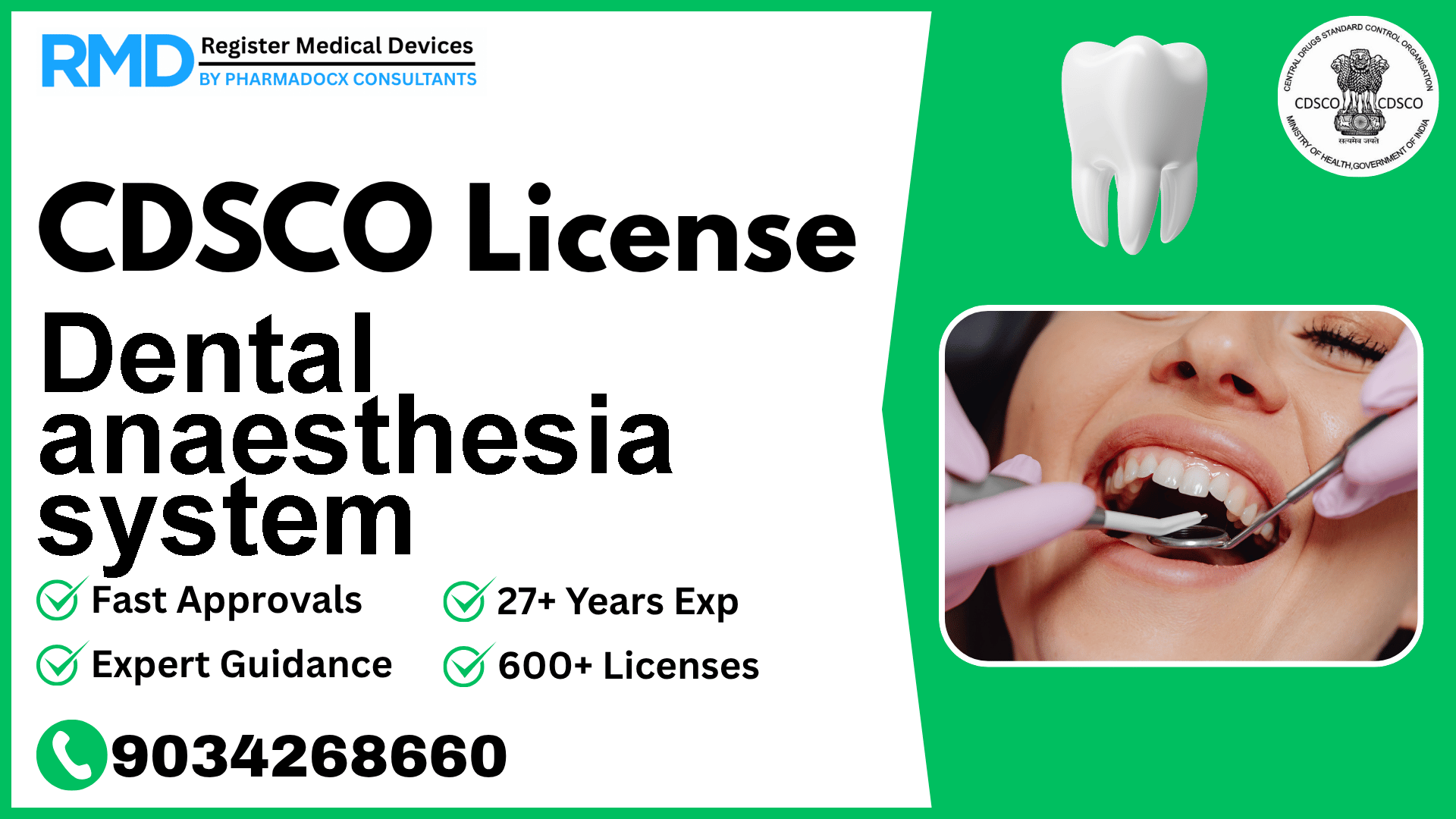 CDSCO License for Dental anaesthesia system
