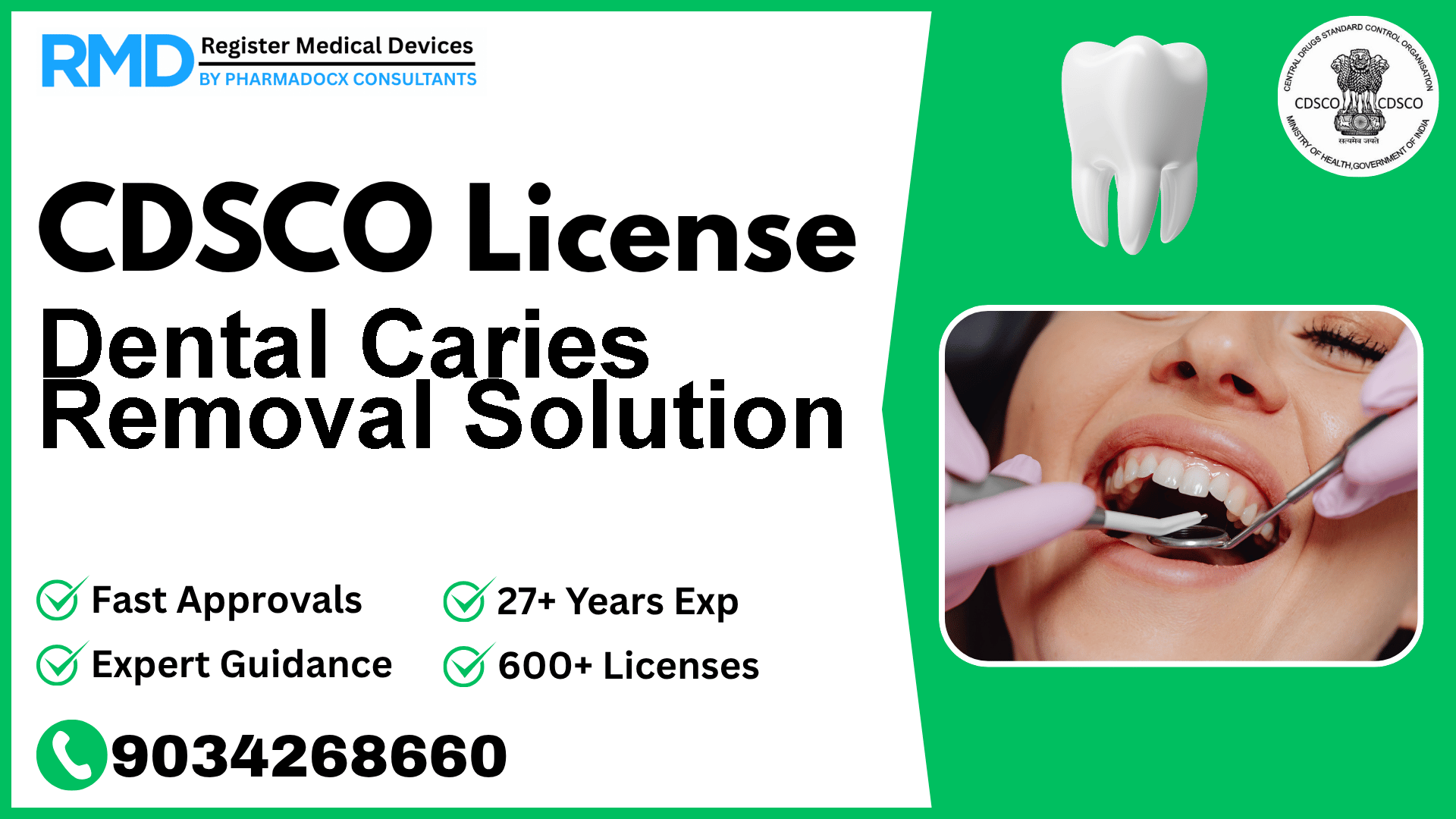 CDSCO License for Dental Caries Removal Solution