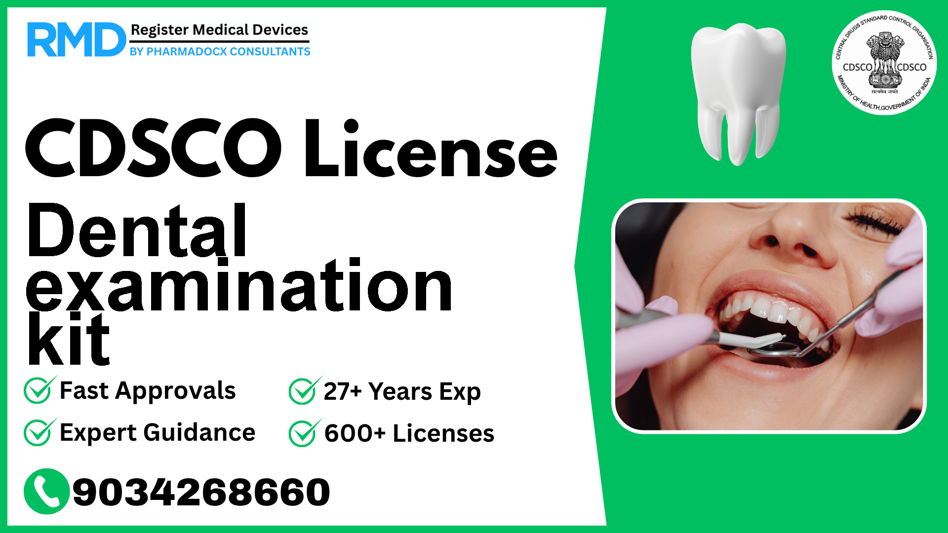 CDSCO License for Dental examination kit