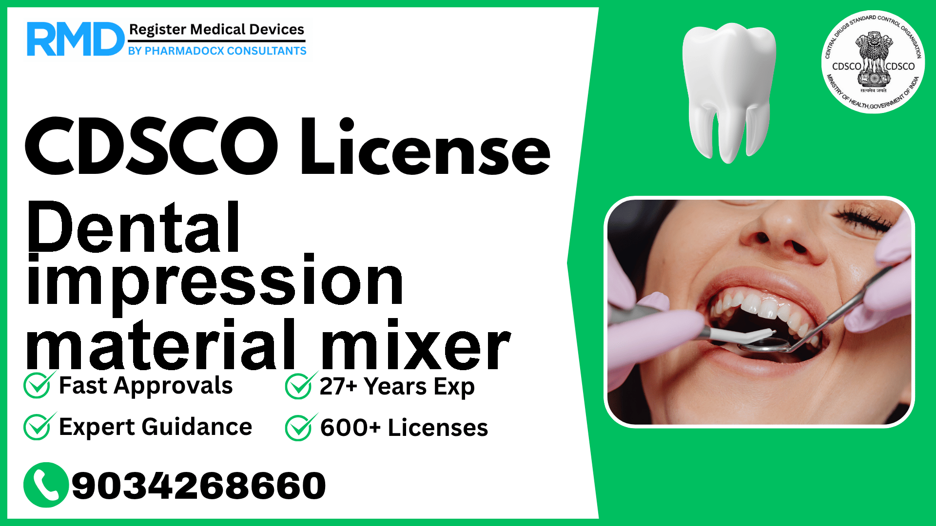 CDSCO License for Dental impression material mixer