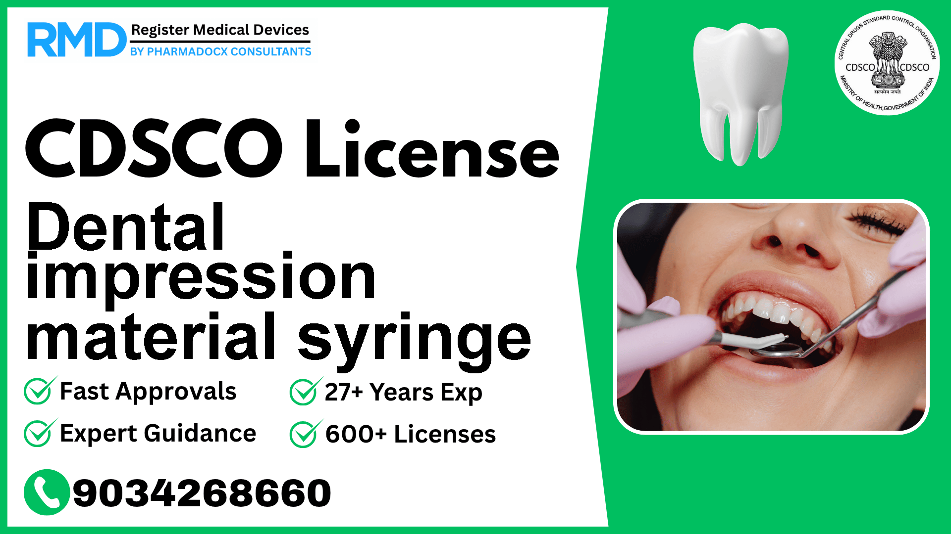 CDSCO License for Dental impression material syringe
