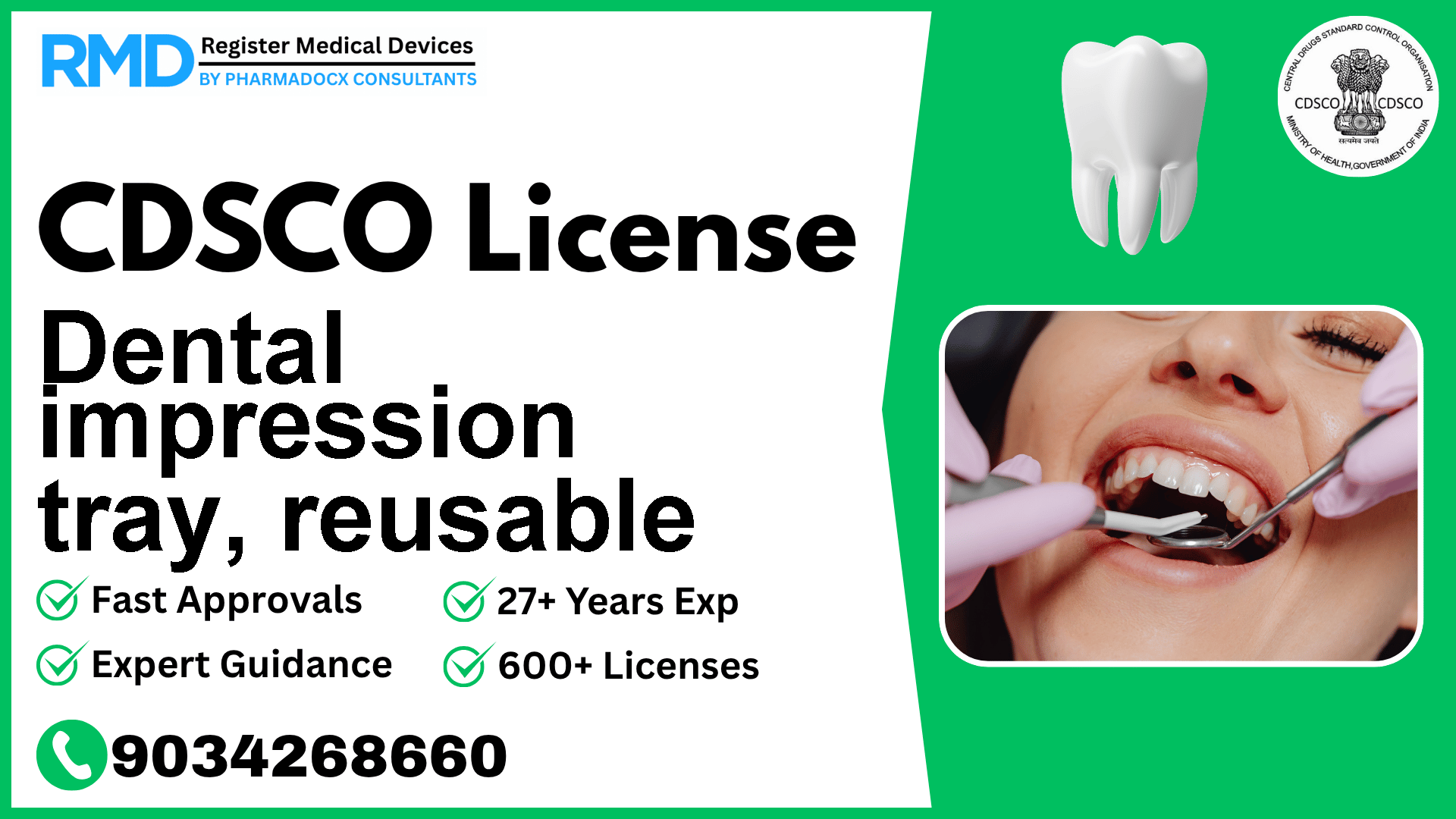 CDSCO License for Dental impression tray, reusable