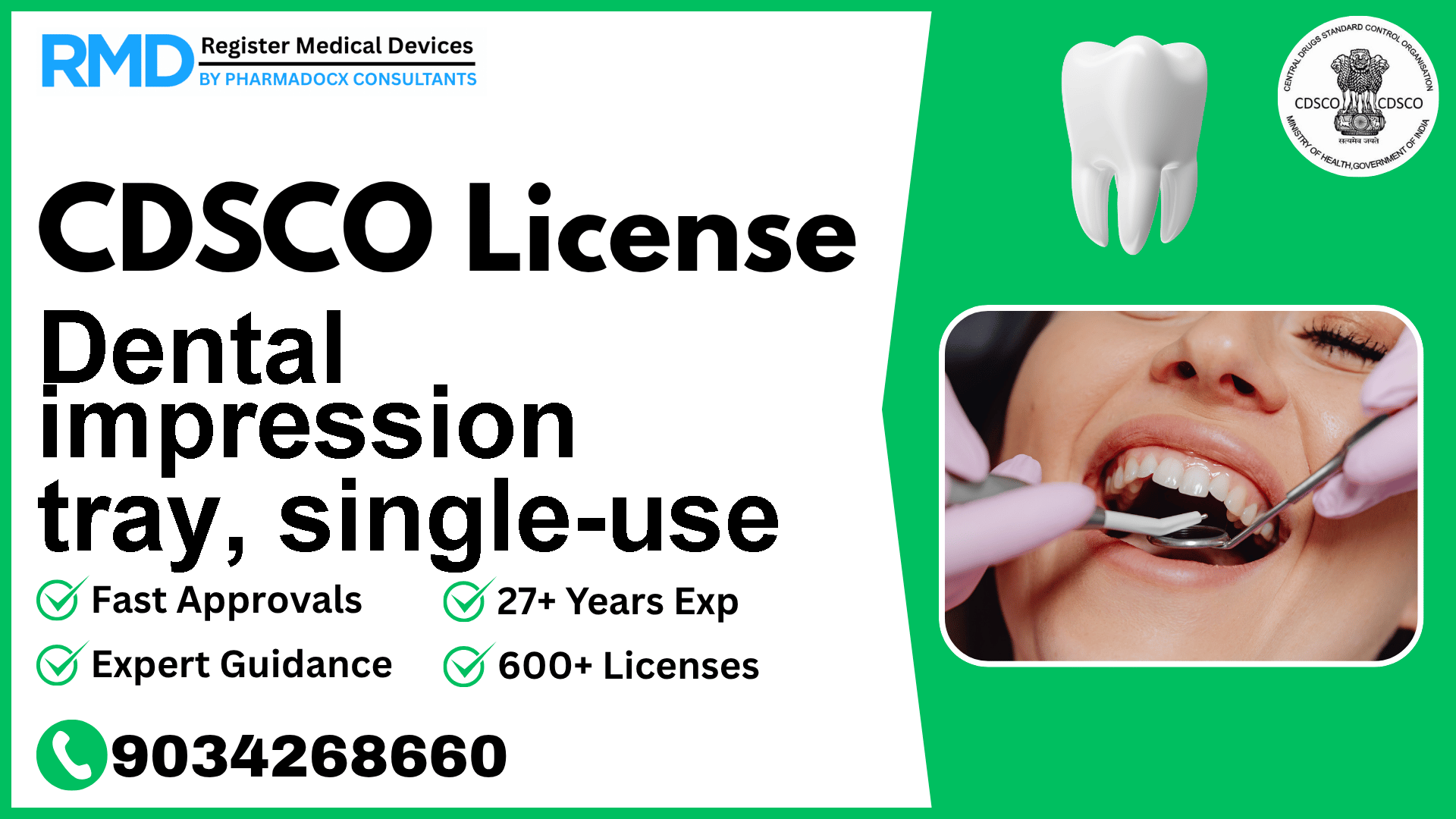 CDSCO License for Dental impression tray, single-use