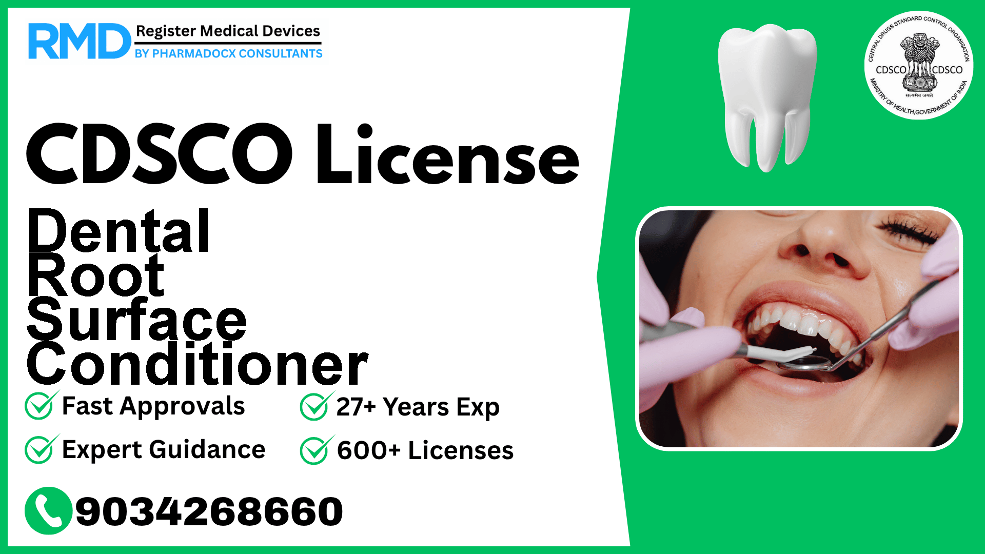 CDSCO License for Dental Root Surface Conditioner