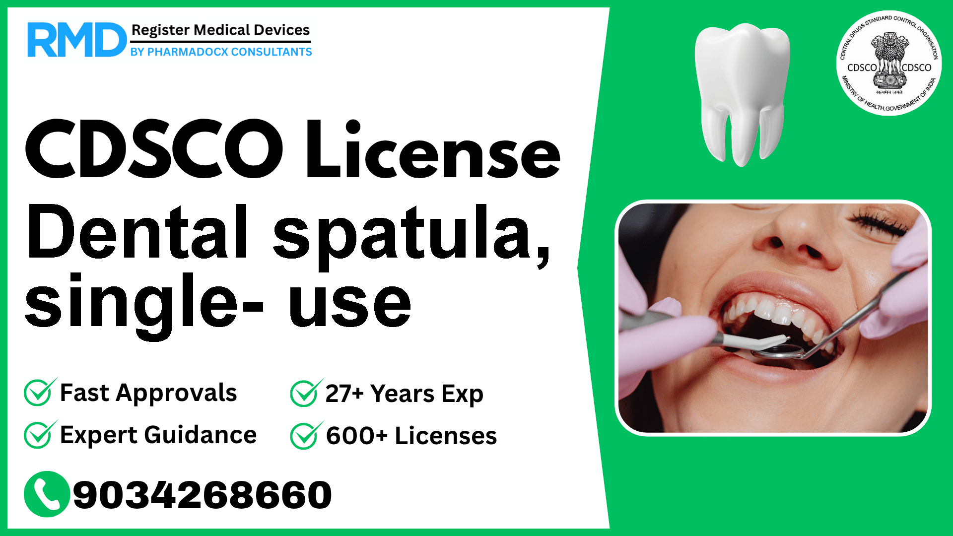 CDSCO License for Dental spatula, single- use