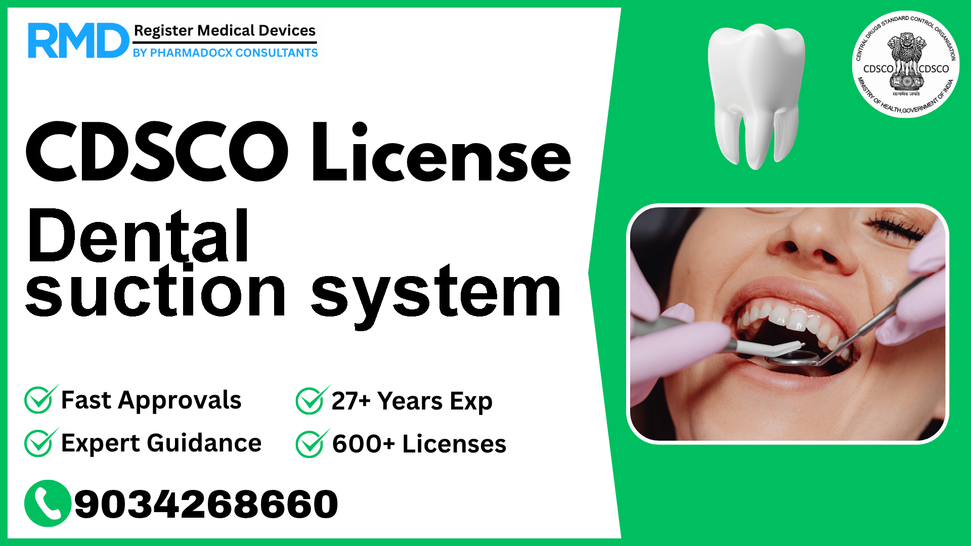 CDSCO License for Dental suction system