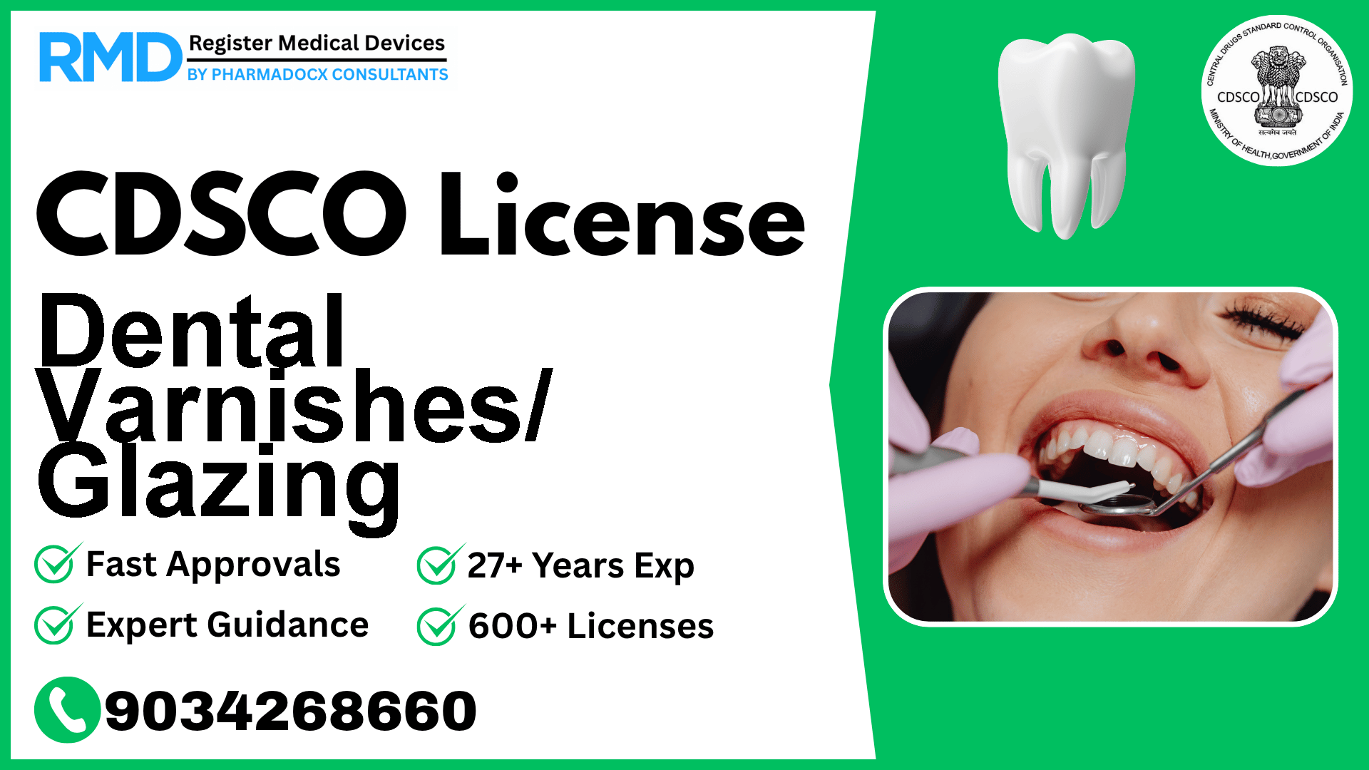 CDSCO License for Dental Varnishes/ Glazing