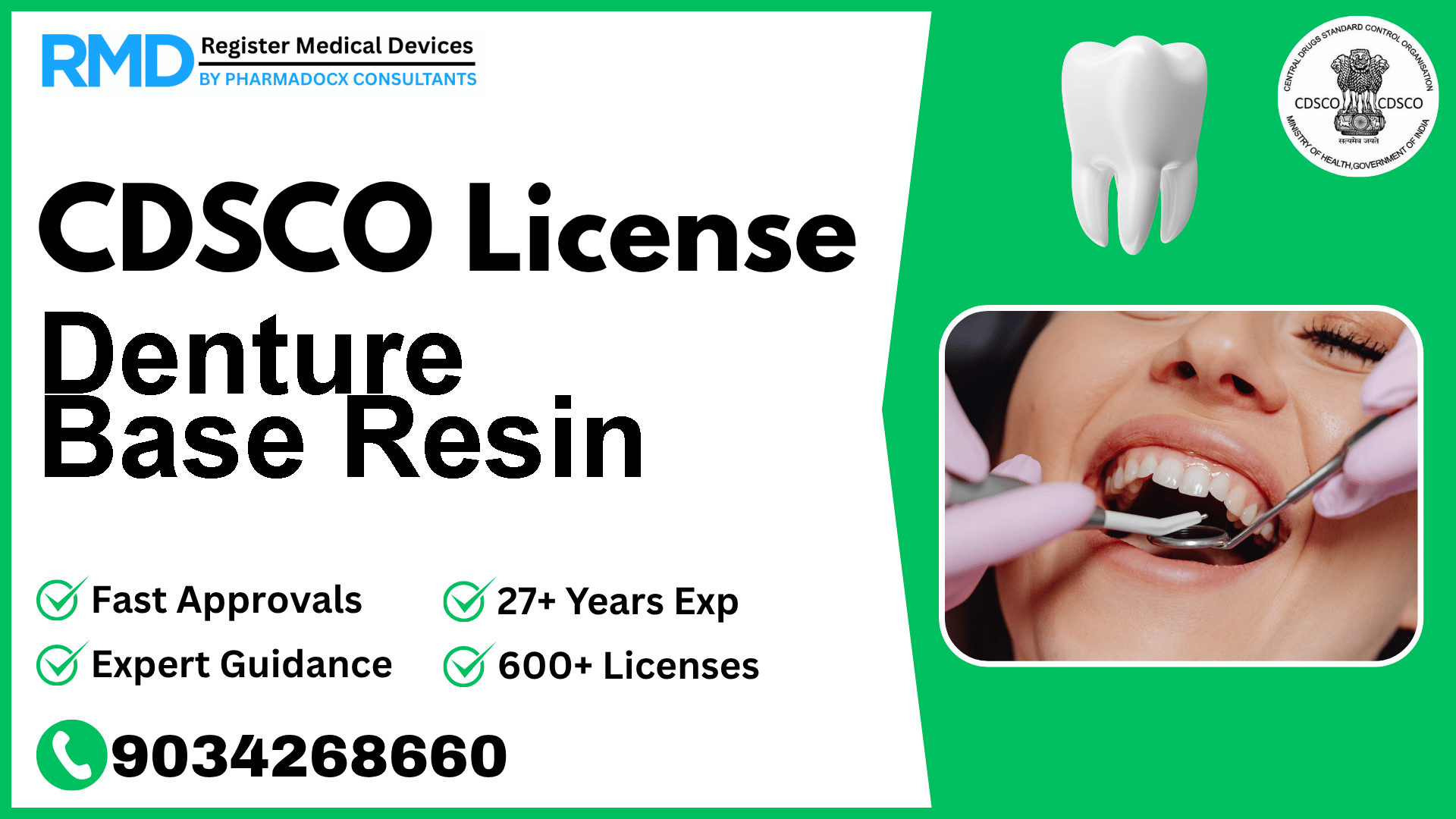 CDSCO License for Denture Base Resin
