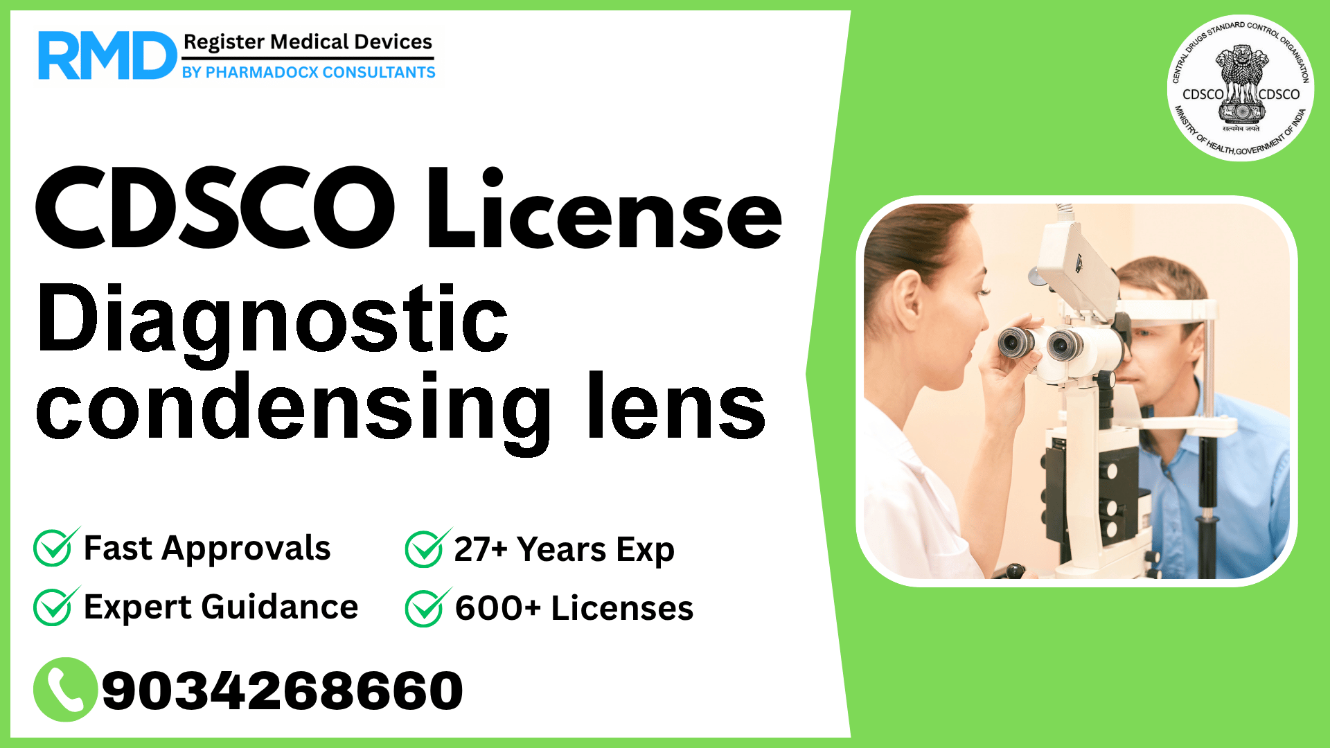 CDSCO License for Diagnostic condensing lens