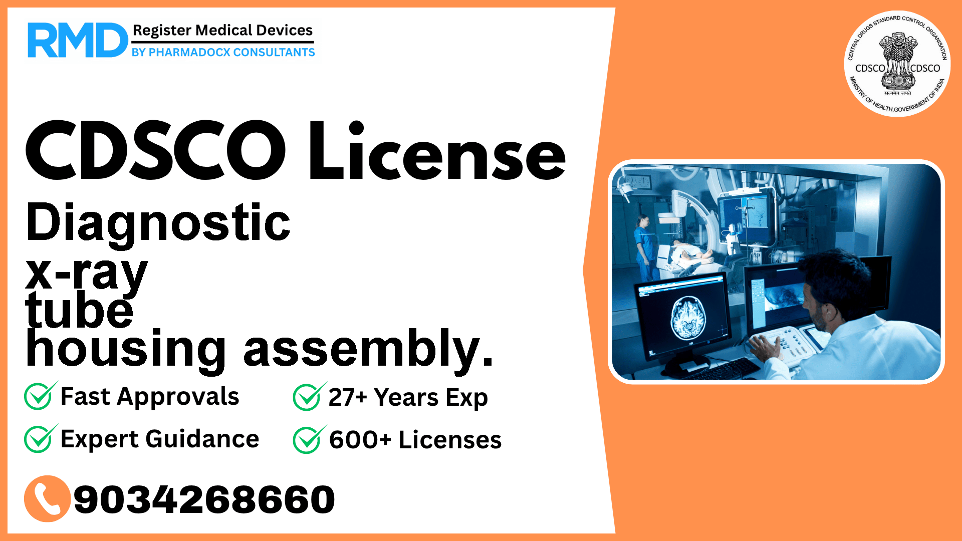 CDSCO License for Diagnostic x-ray tube housing assembly.