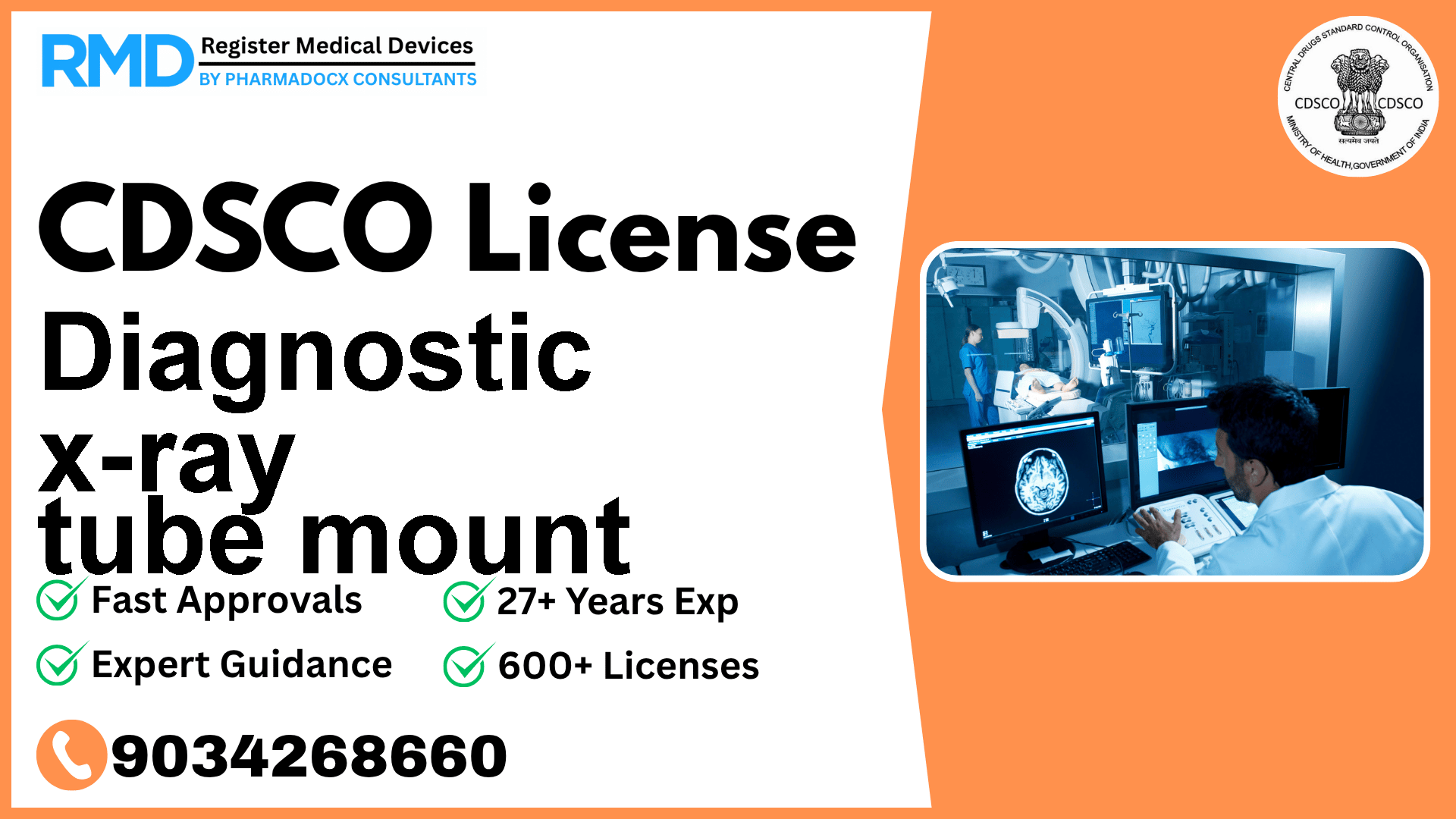 CDSCO License for Diagnostic x-ray tube mount