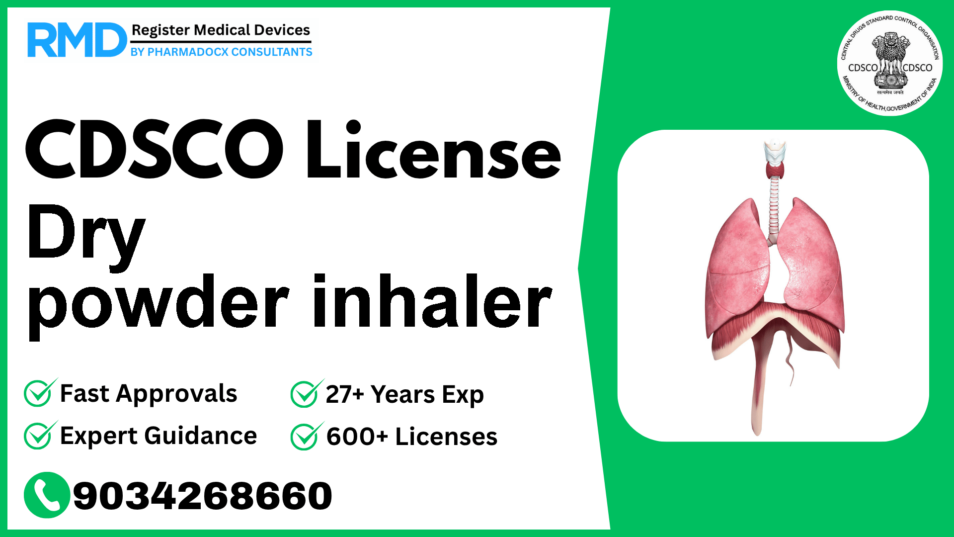 CDSCO License for Dry powder inhaler