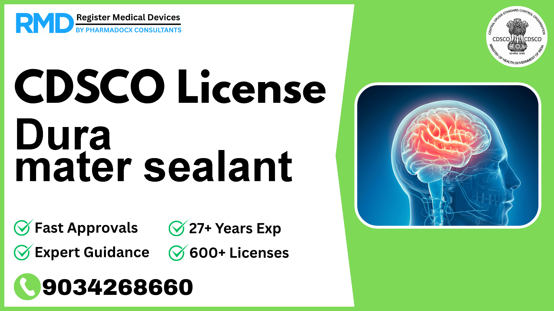 CDSCO License for Dura mater sealant