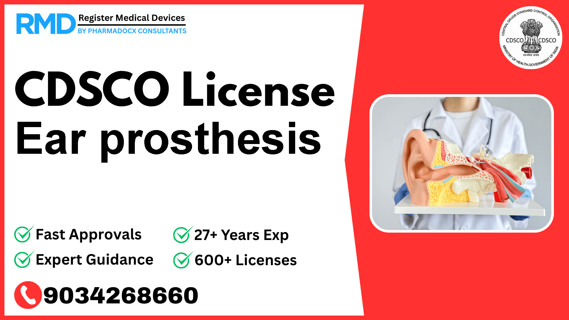 CDSCO License for Ear prosthesis