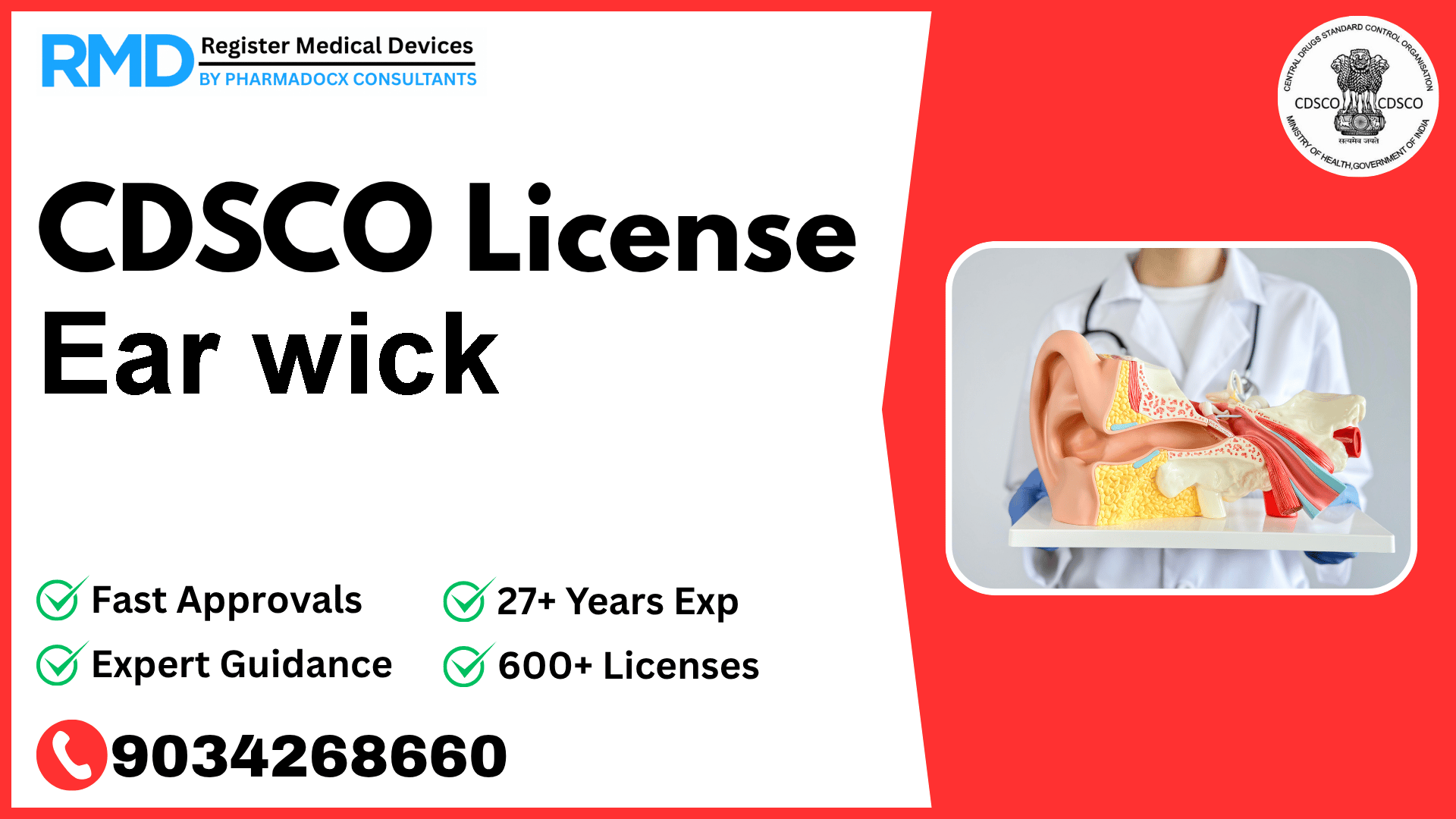CDSCO License for Ear wick