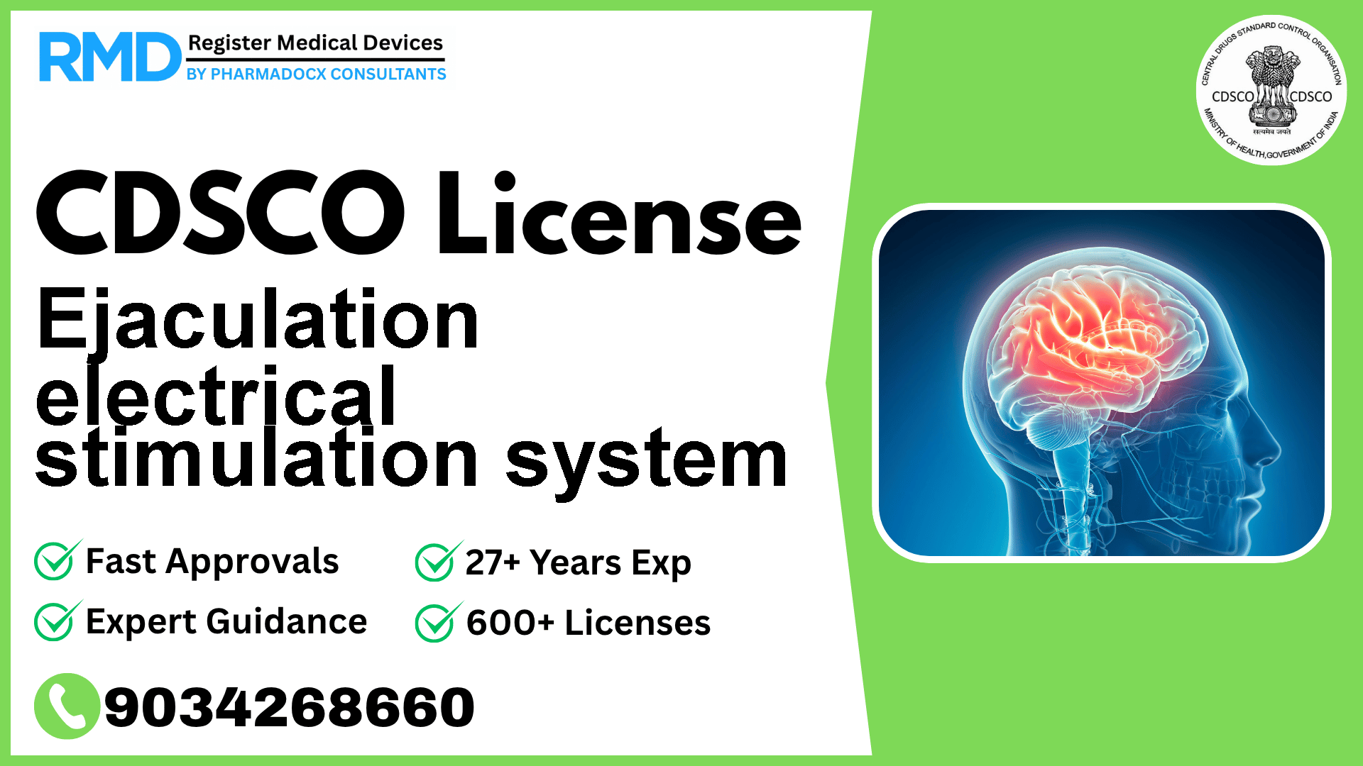 CDSCO License for Ejaculation electrical stimulation system