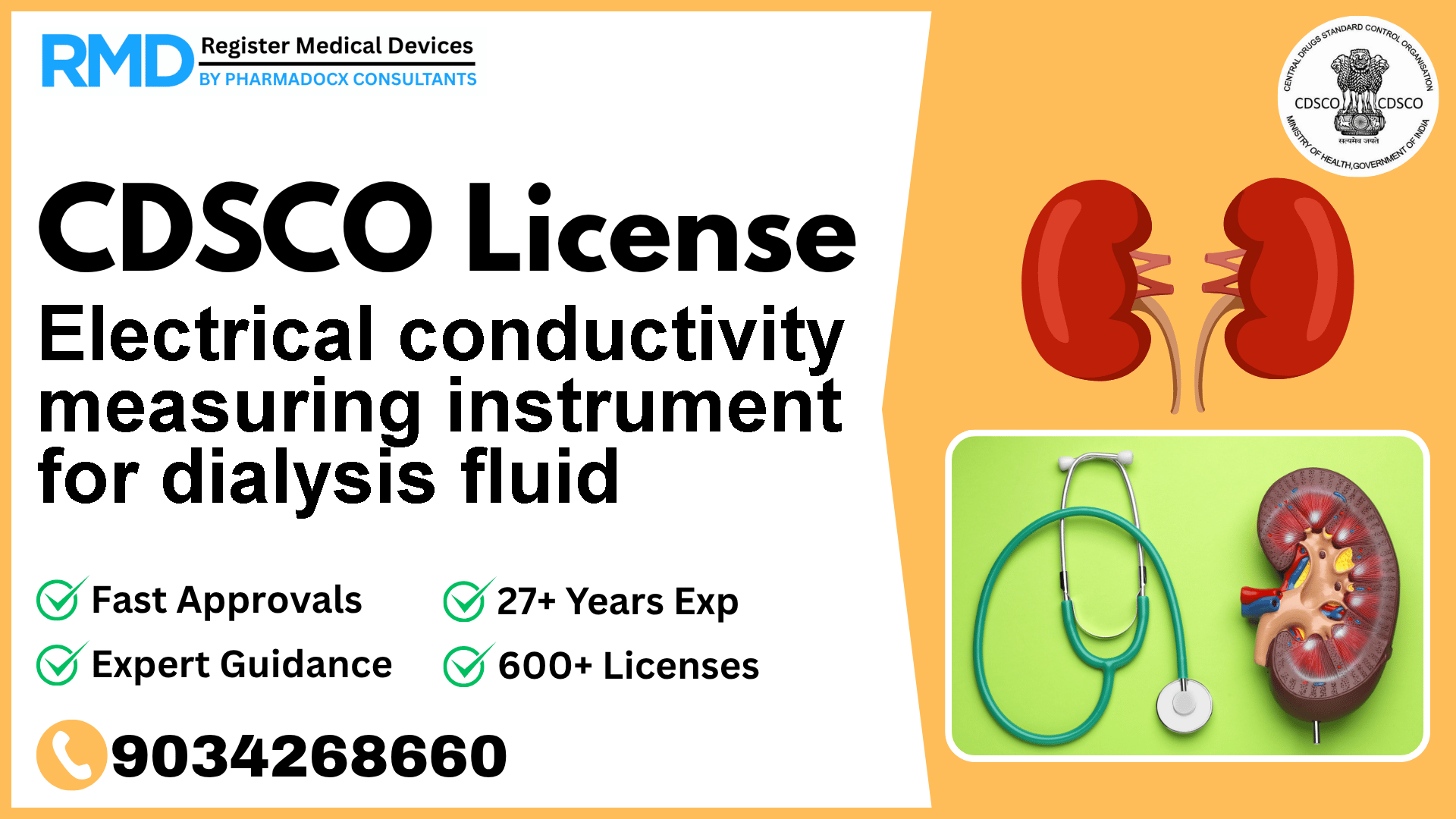 CDSCO License for Electrical conductivity measuring instrument for dialysis fluid