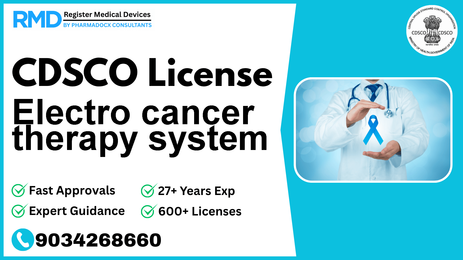 CDSCO License for Electro cancer therapy system