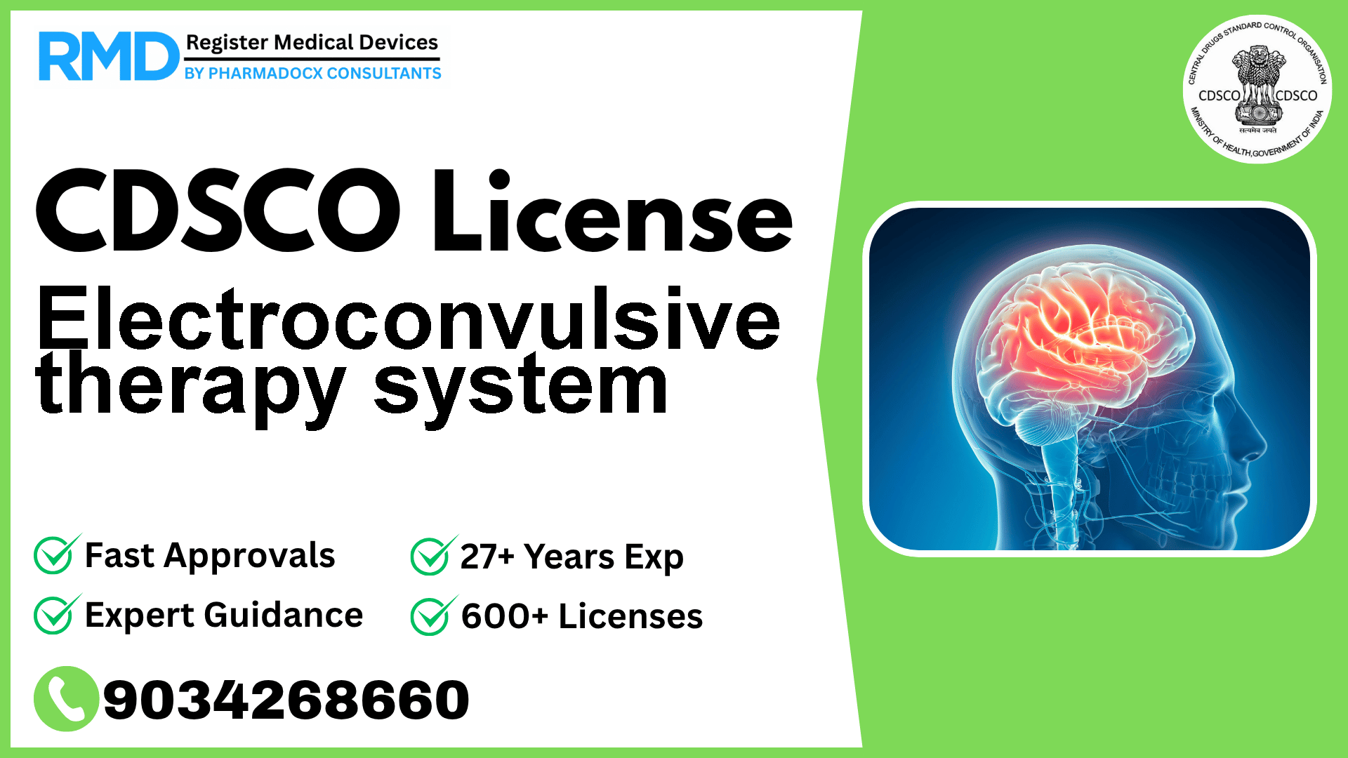CDSCO License for Electroconvulsive therapy system