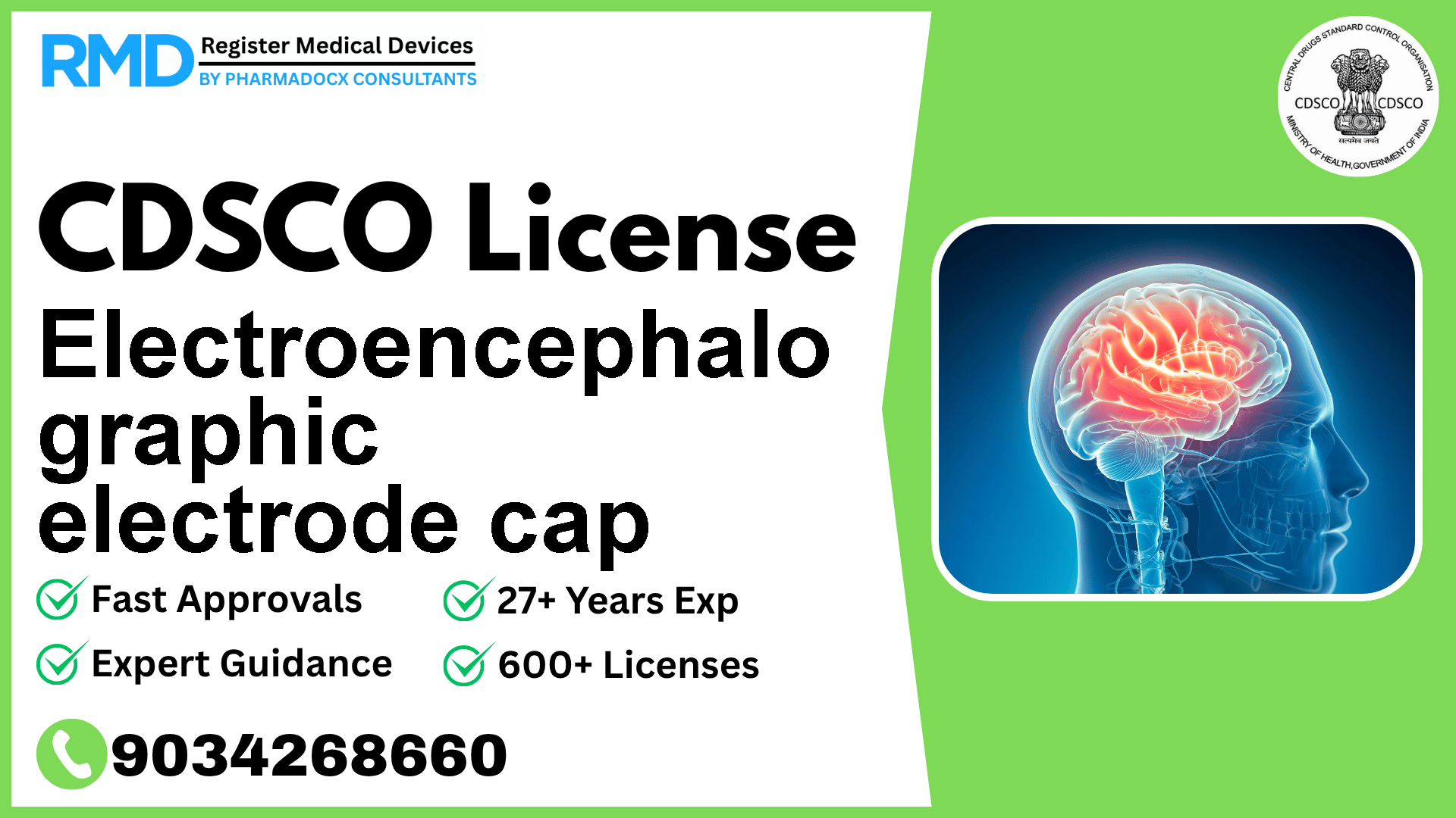 CDSCO License for Electroencephalo graphic electrode cap