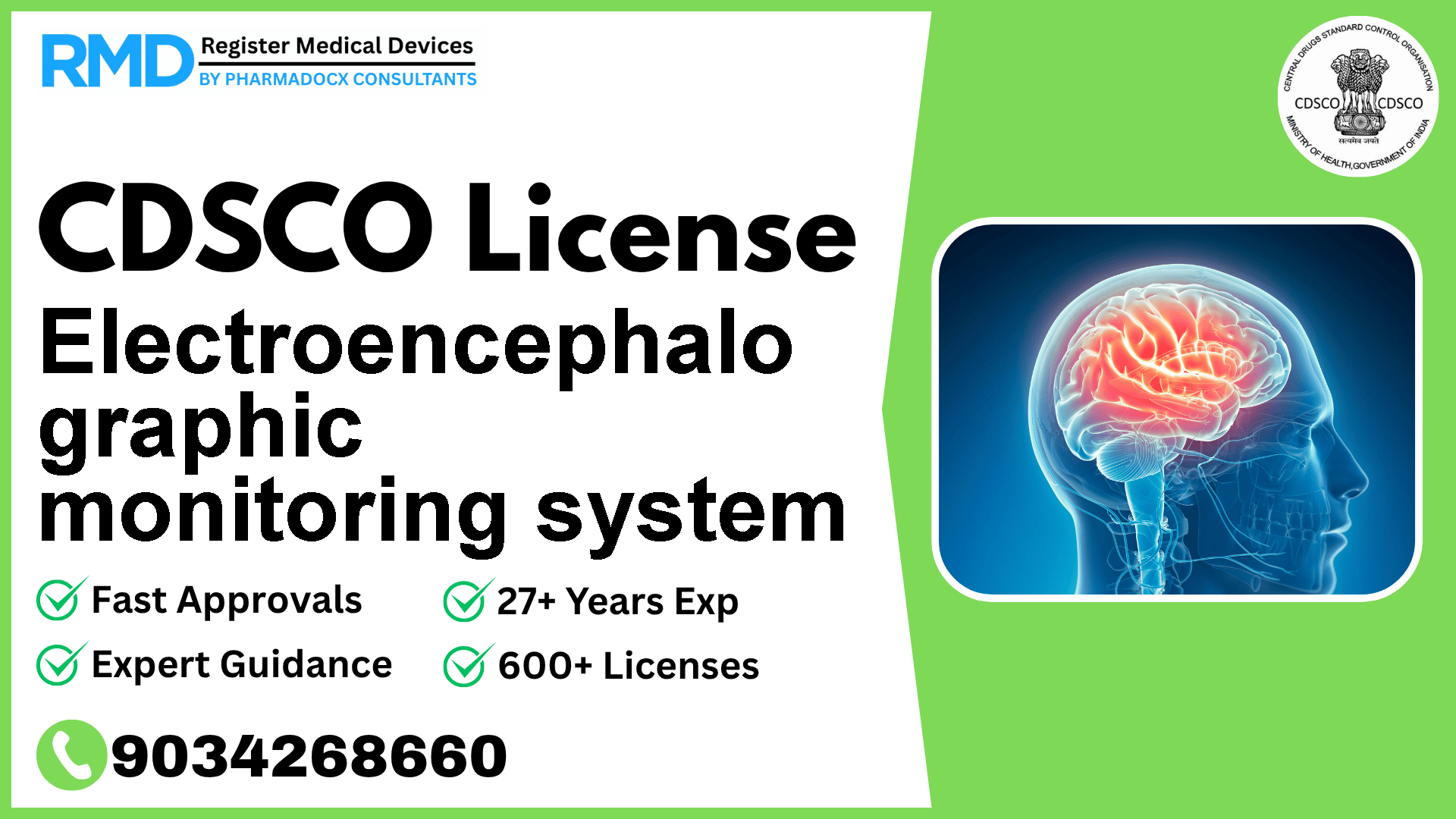 CDSCO License for Electroencephalo graphic monitoring system