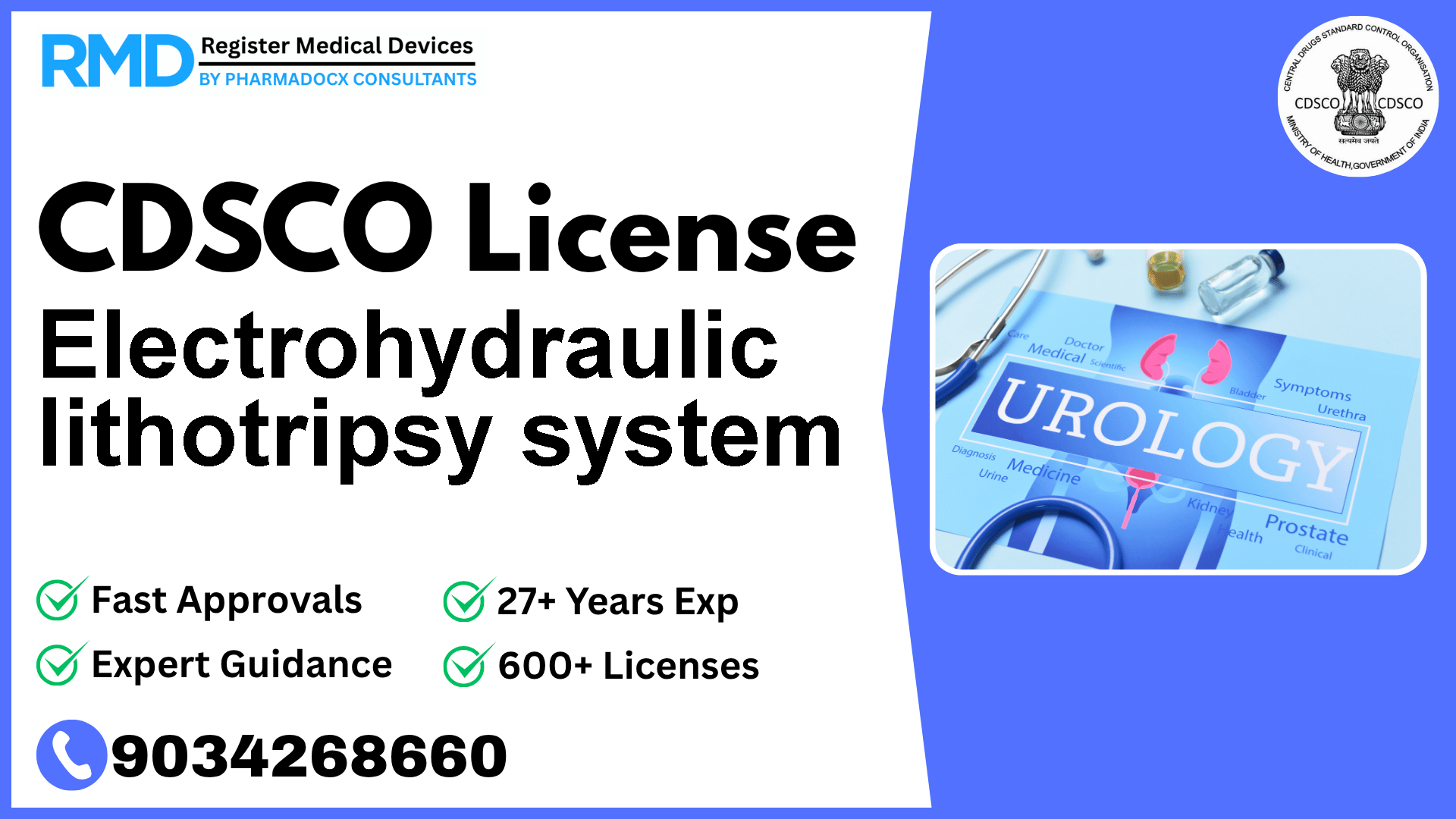 CDSCO License for Electrohydraulic lithotripsy system