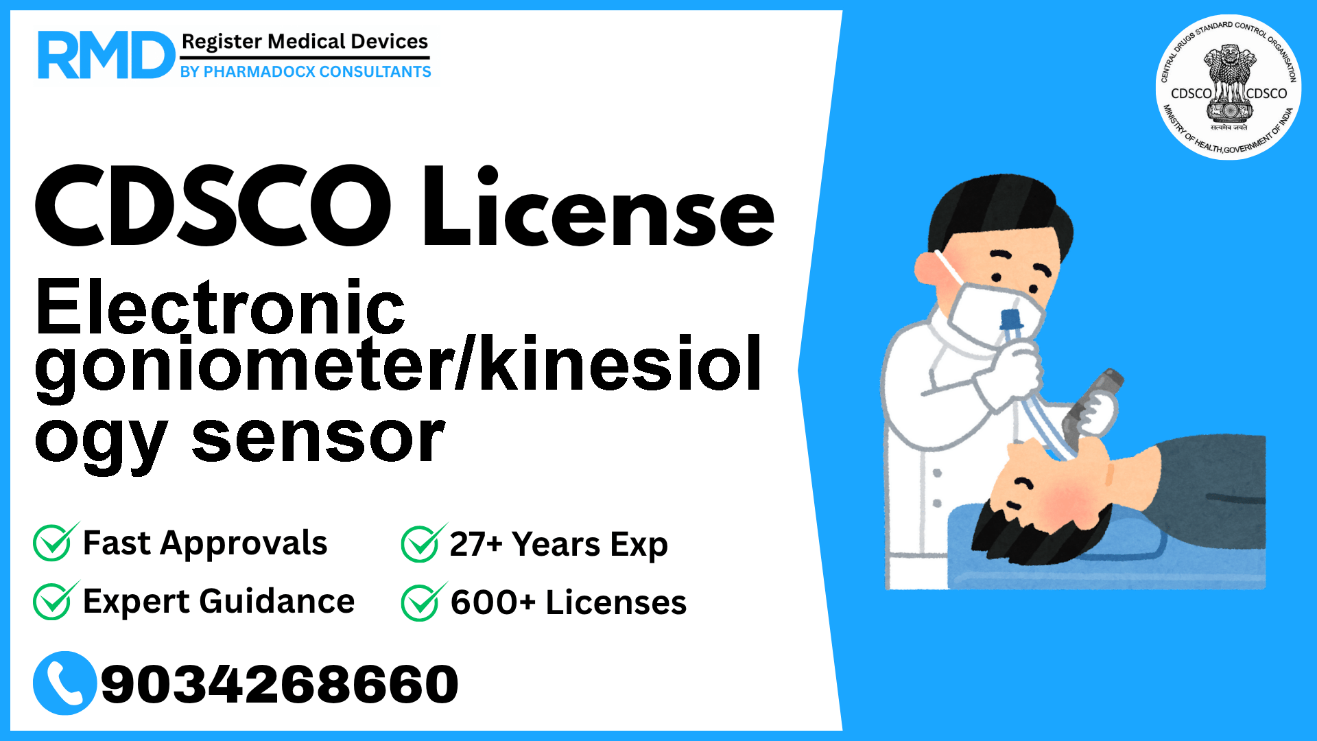 CDSCO License for Electronic goniometer/kinesiol ogy sensor