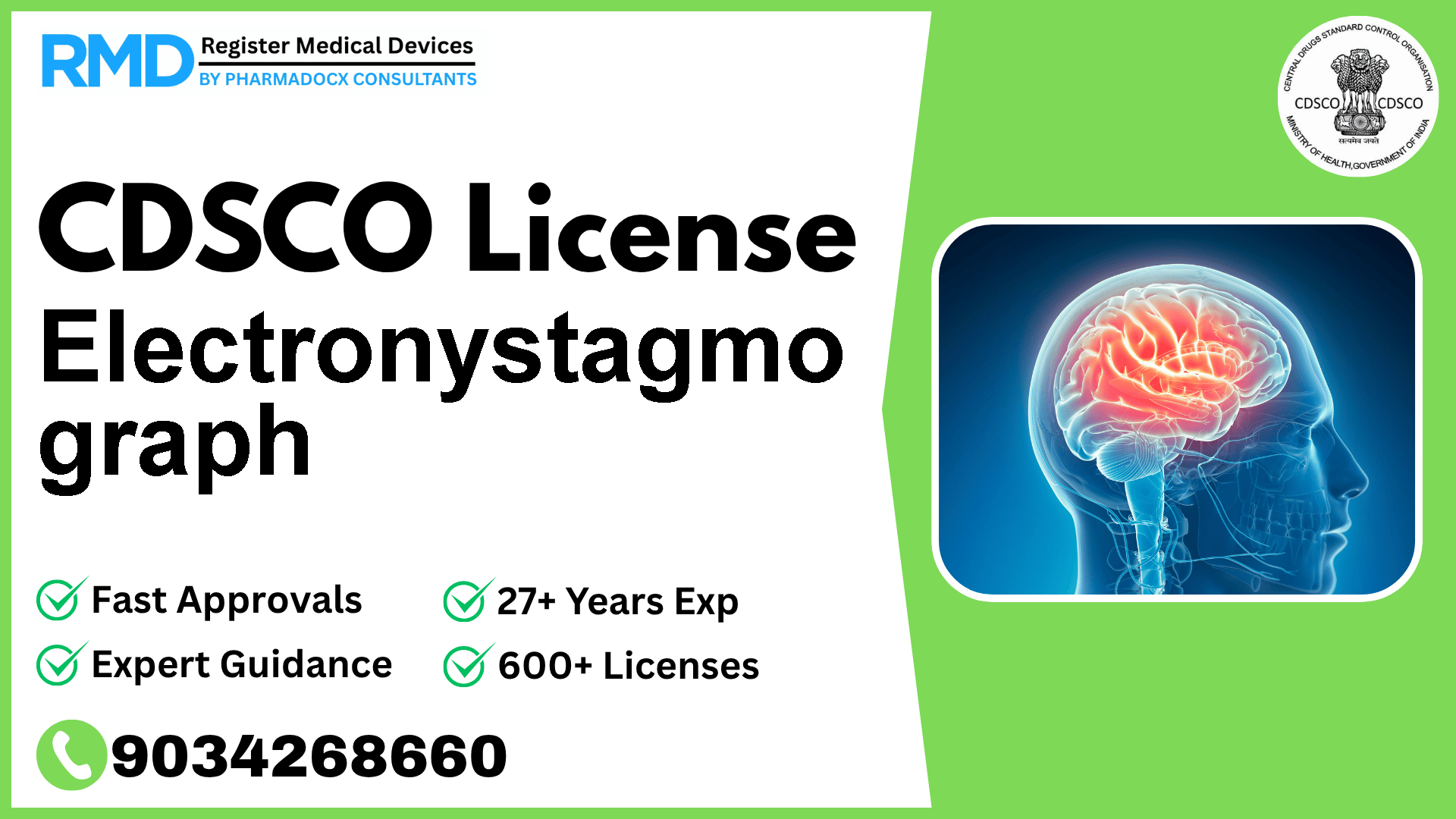 CDSCO License for Electronystagmo graph