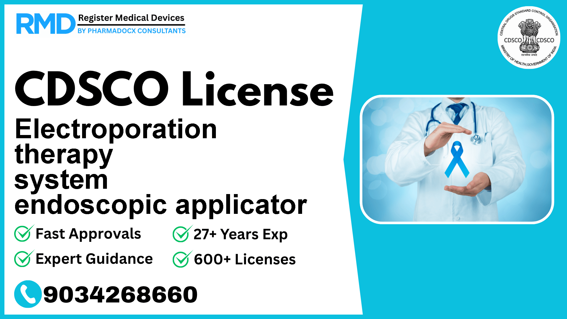 CDSCO License for Electroporation therapy system endoscopic applicator
