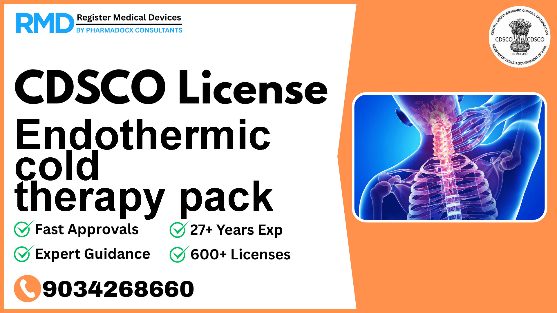 CDSCO License for Endothermic cold therapy pack