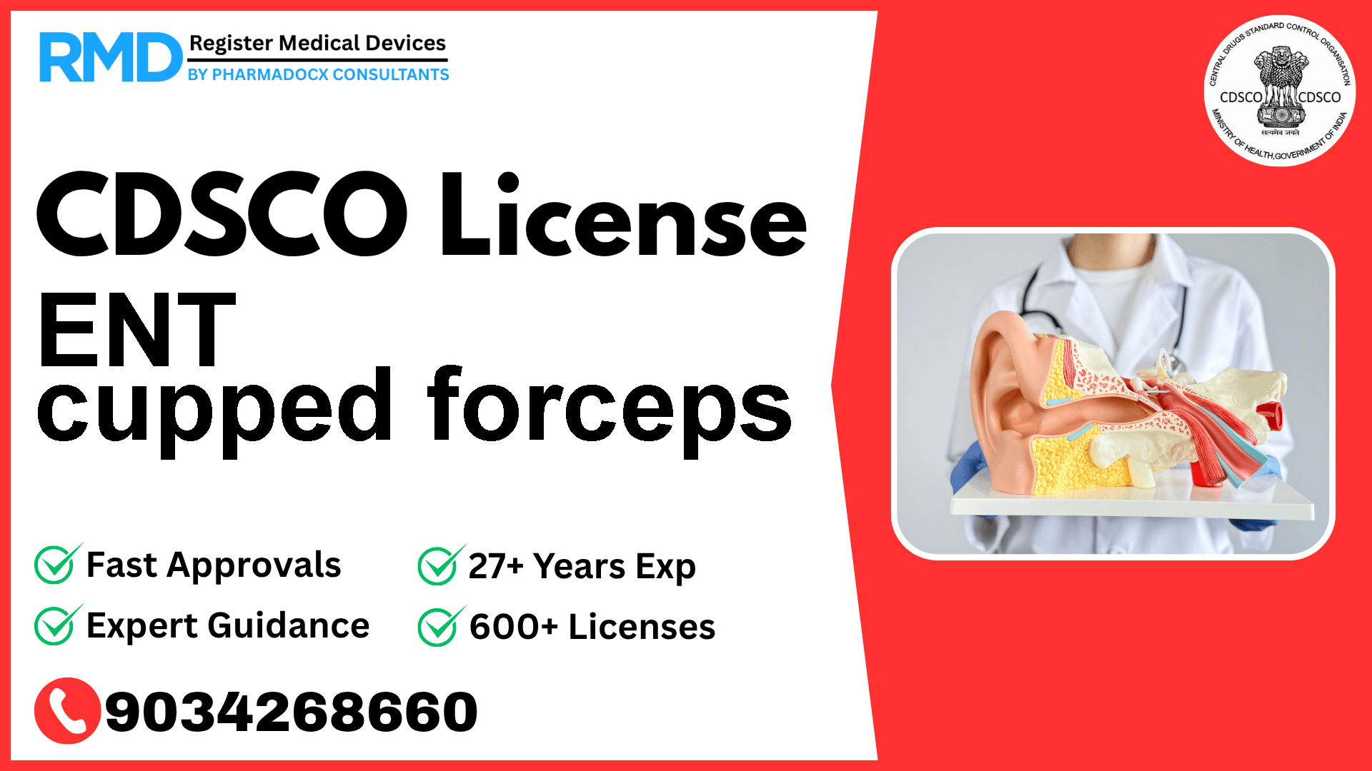 CDSCO License for ENT cupped forceps